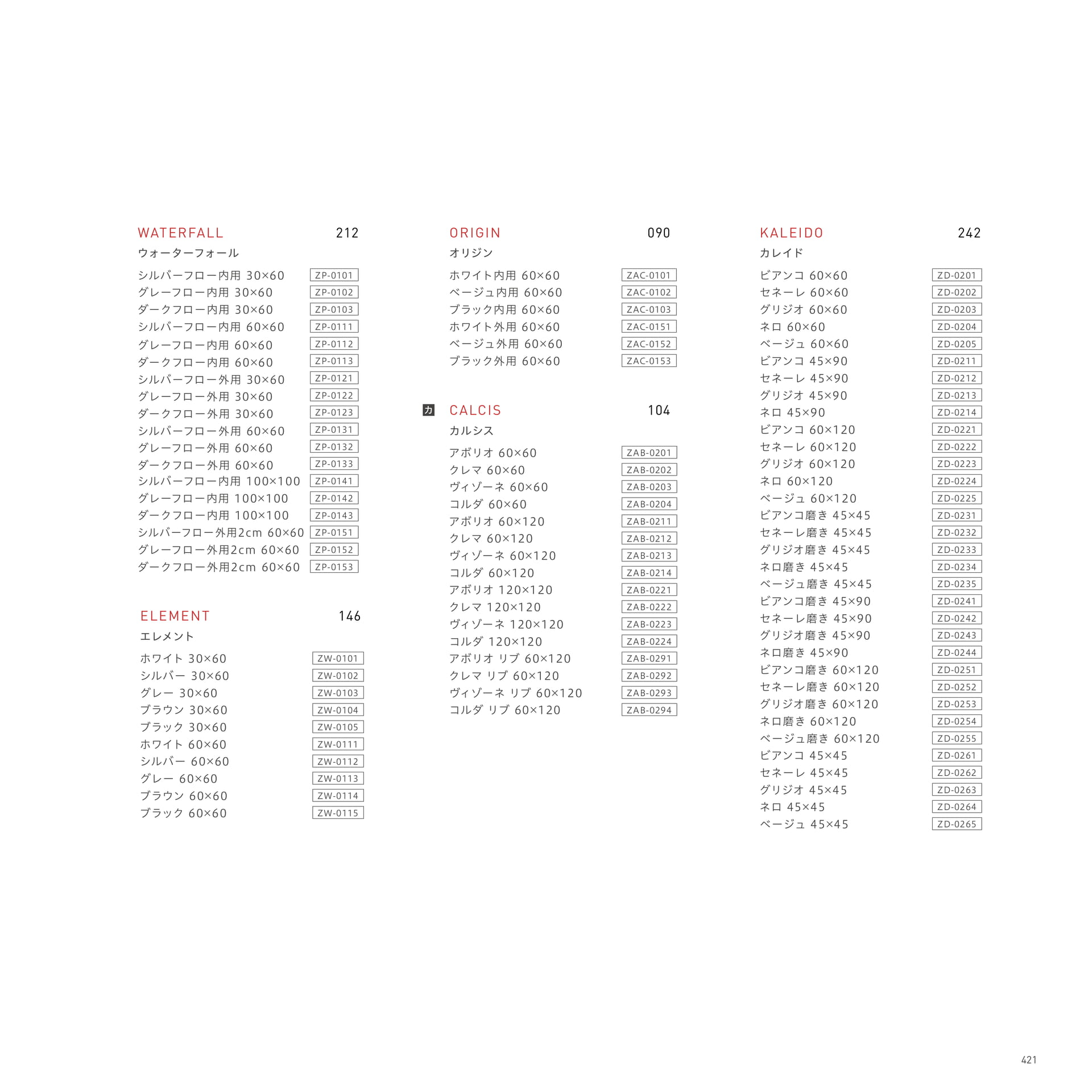 INDEX 50音順インデックス（425ページ目）