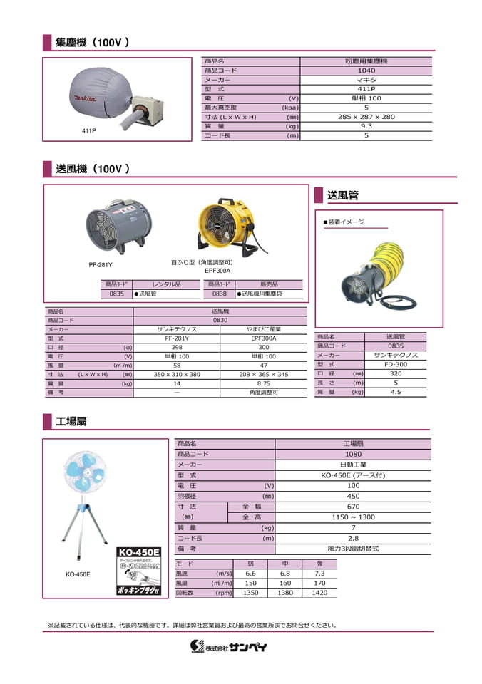 集塵機・送風機・工場扇（95ページ目）