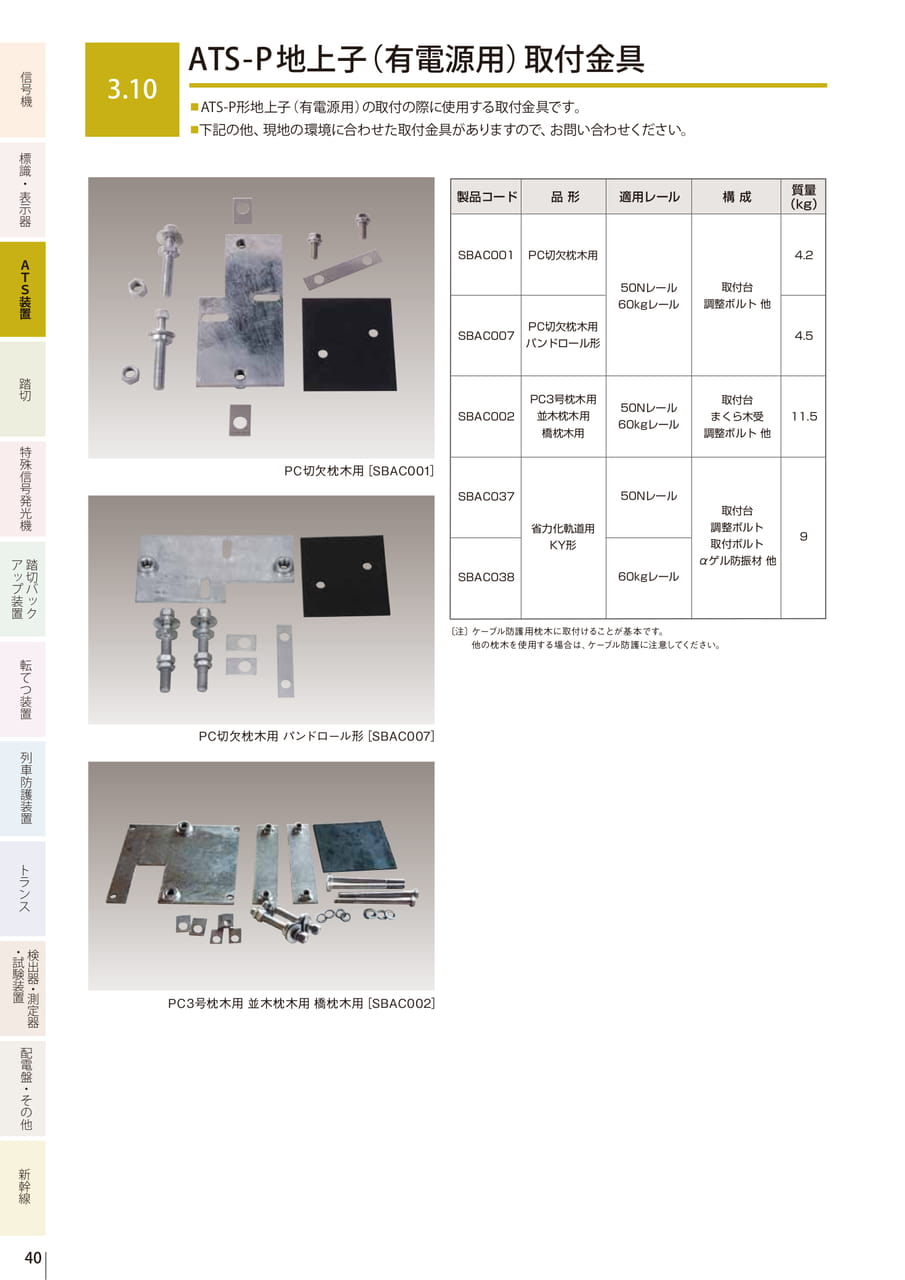 3.10 ATS-P地上子（有電源用）取付金具（42ページ目）