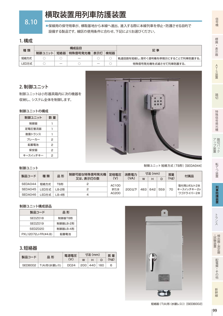 8.10 横 取装置用列車防護装置（101ページ目）