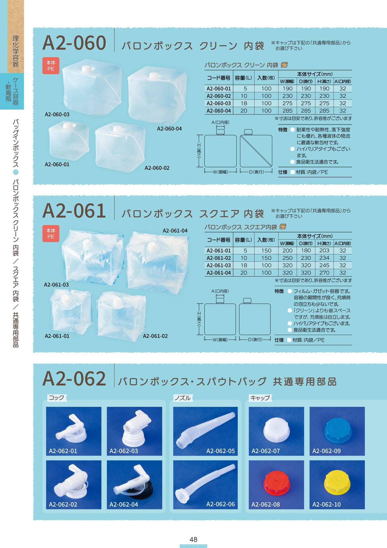 P.050 バッグインボックス A2-060①/A2-061①/A2-062① (表記上P.048)（50ページ目）
