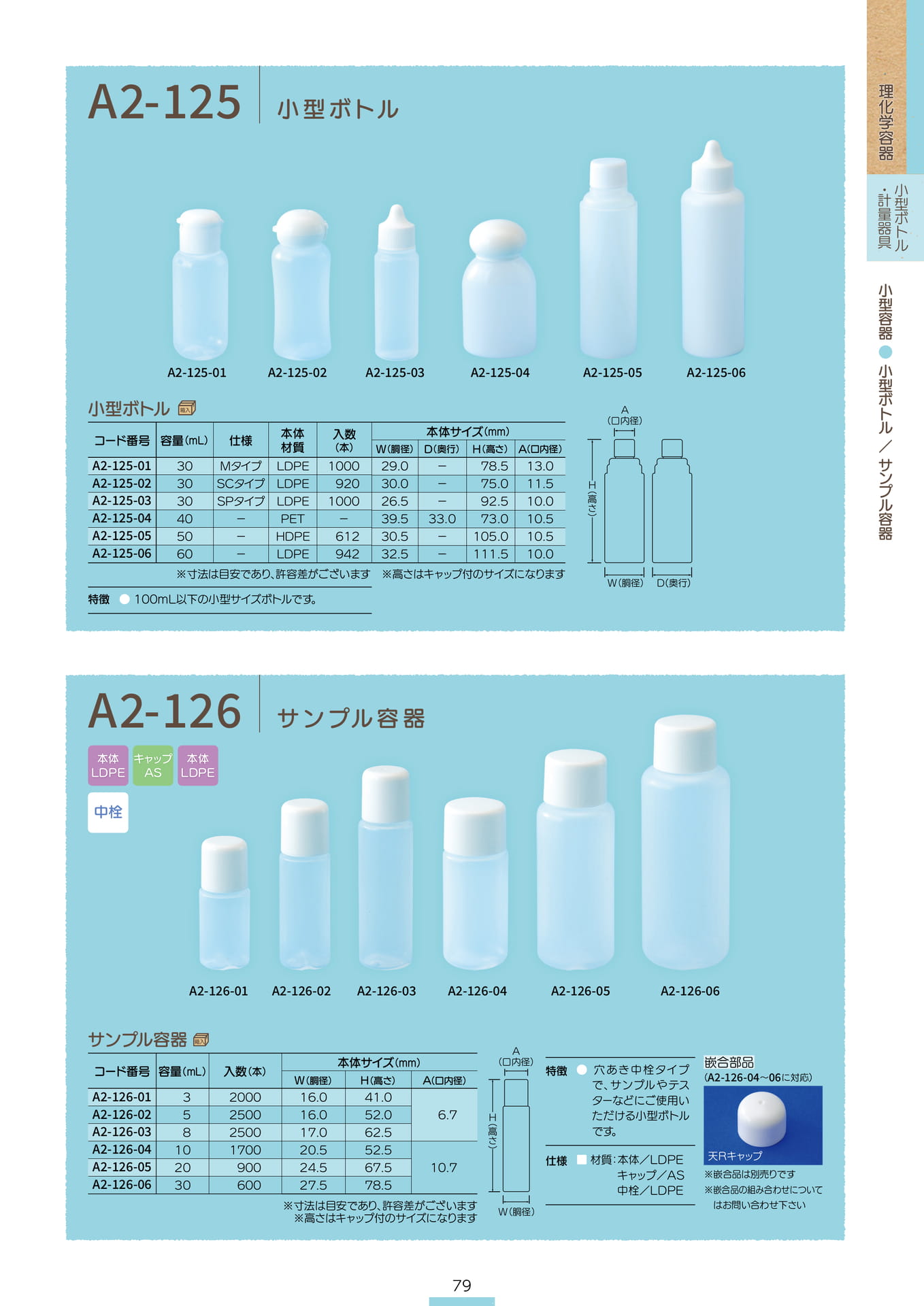 P.081 小型容器 A2-125/A2-126 (カタログ上表記P.79)（81ページ目）