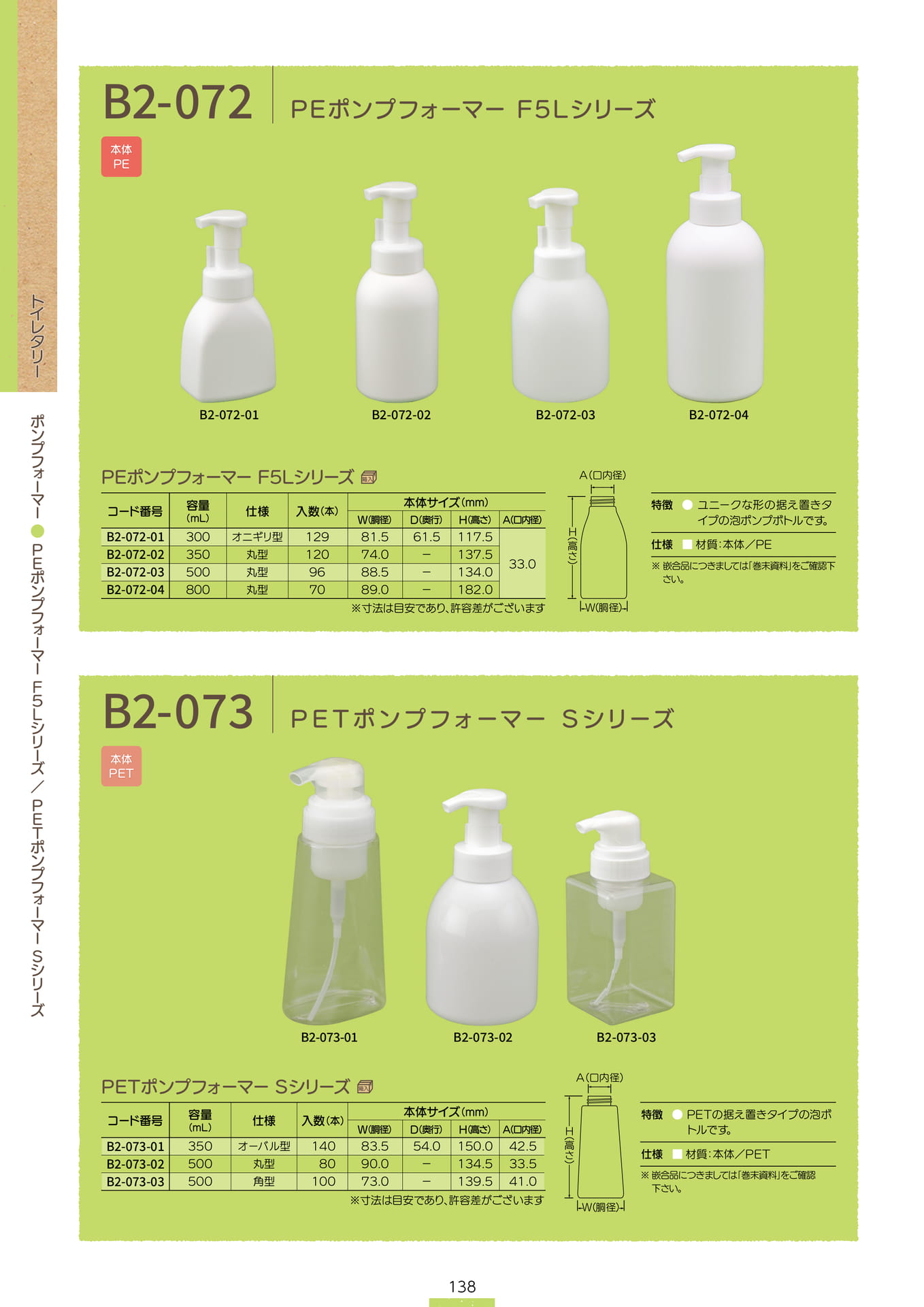 P.140 ポンプフォーマー B2-072/B2-073 (カタログ上表記P.138)（140ページ目）