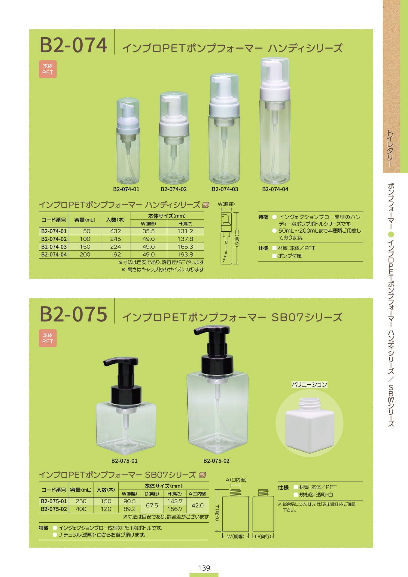 P.141 ポンプフォーマー B2-074/B2-075 (カタログ上表記P.139)（141ページ目）