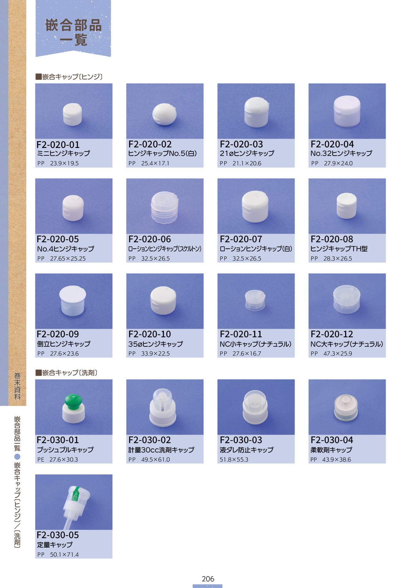 P.208 巻末資料 嵌合部品一覧⑤ (カタログ上表記P.206)（208ページ目）