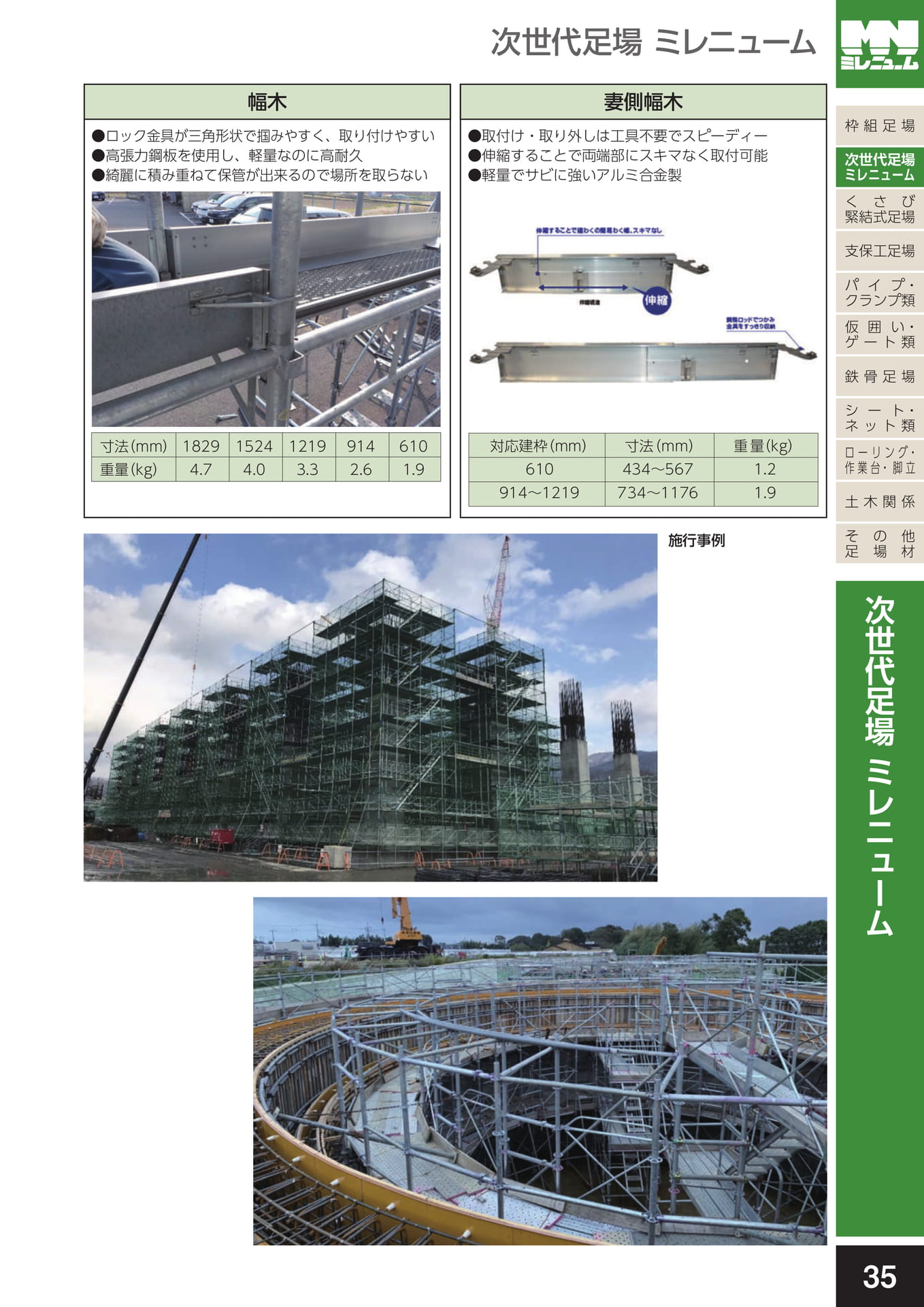 次世代足場ミレニューム/幅木・妻側幅木・施工事例(39ページ目)
