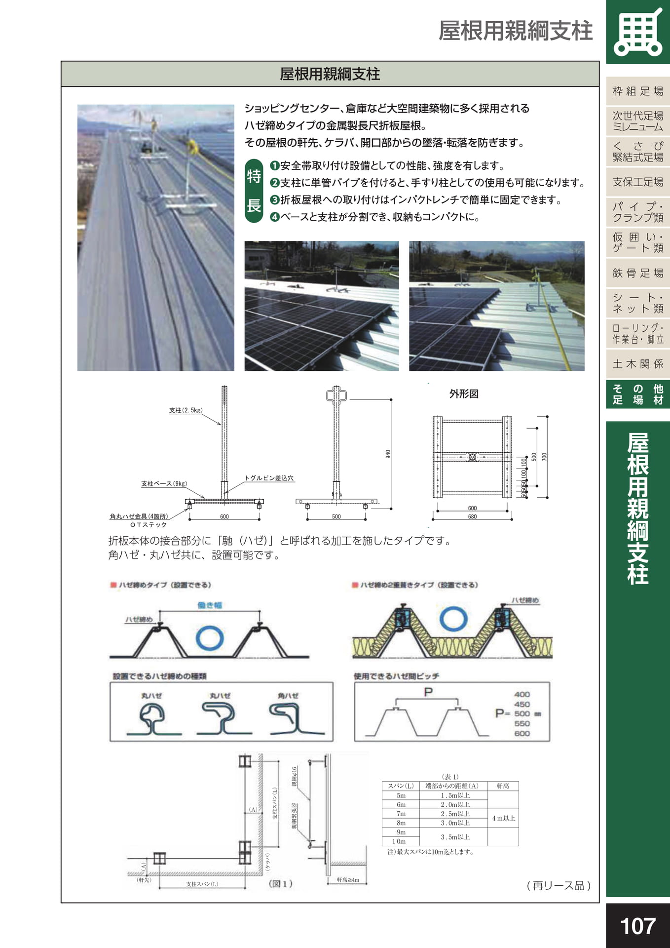 その他足場材/屋根用親綱支柱(111ページ目)