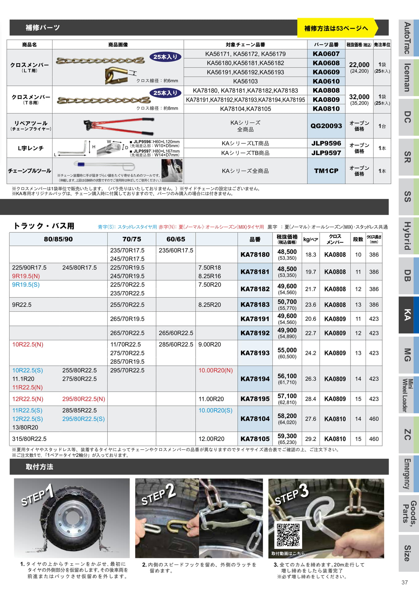LT・TB用合金鋼チェーン 取付方法（37ページ目）