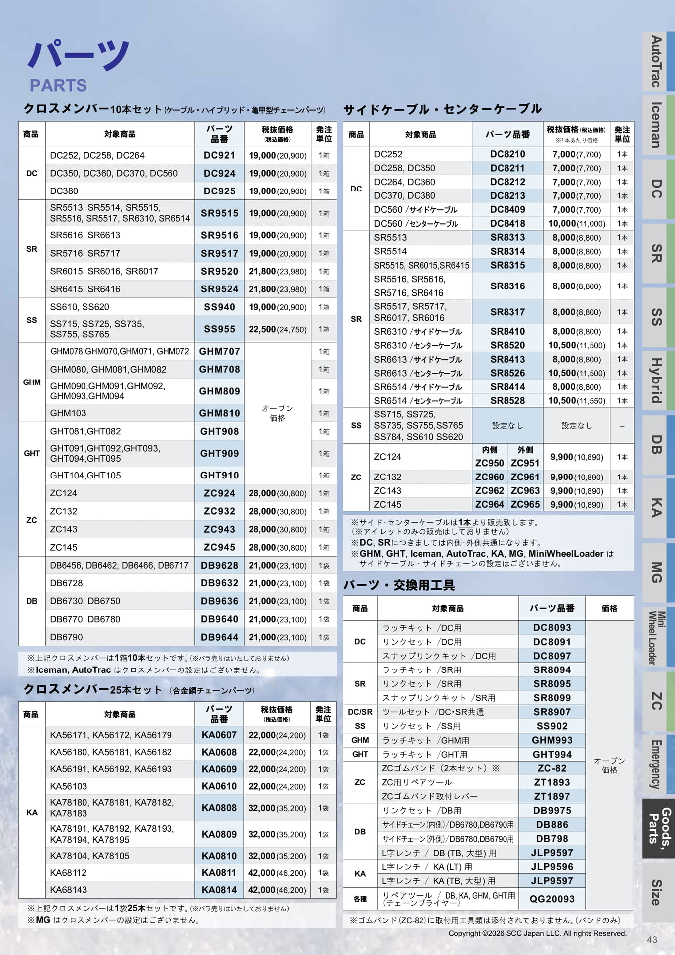 パーツ一覧（クロスメンバー）（43ページ目）