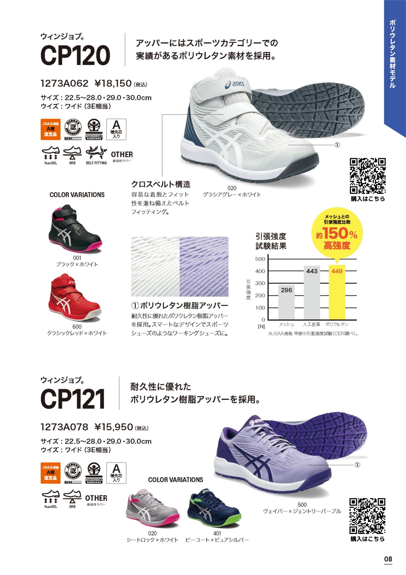 アシックス安全靴 CP120 CP121 G-TX ポリウレタン ウィンジョブ（9ページ目）