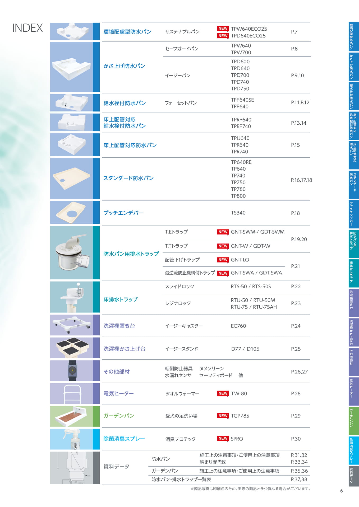 テクノテック 総合カタログ INDEX（7ページ目）