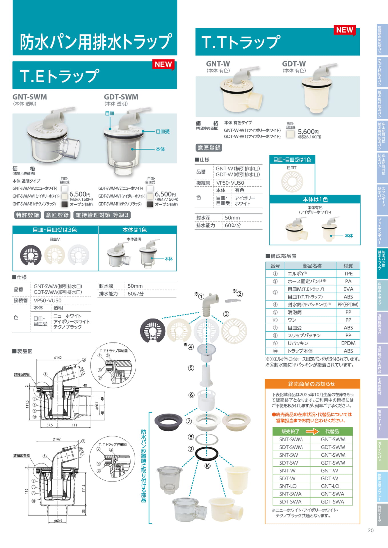テクノテック 防水パン用排水トラップ（21ページ目）