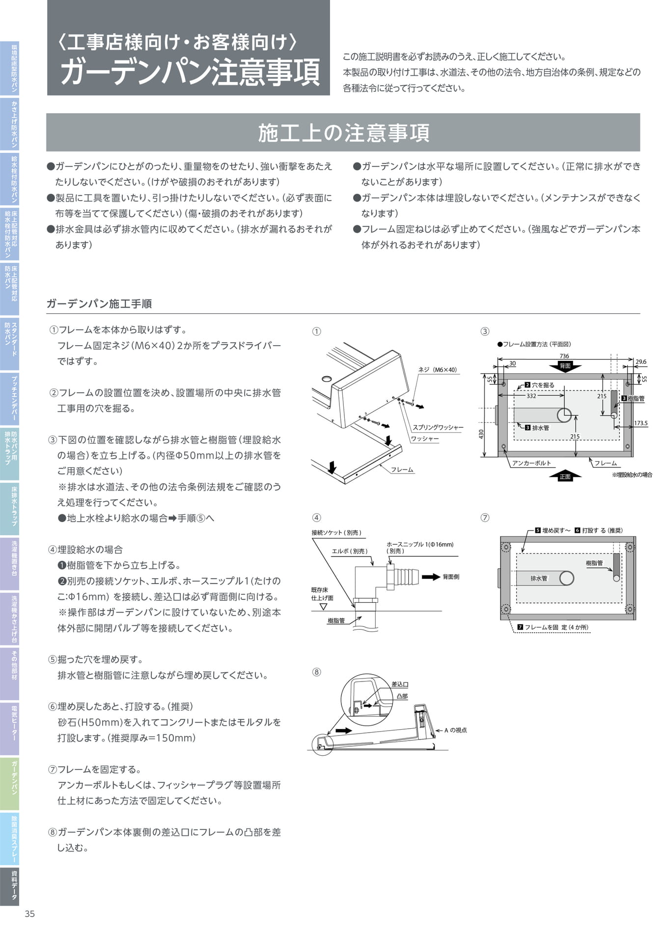 テクノテック ガーデンパン 注意事項（36ページ目）