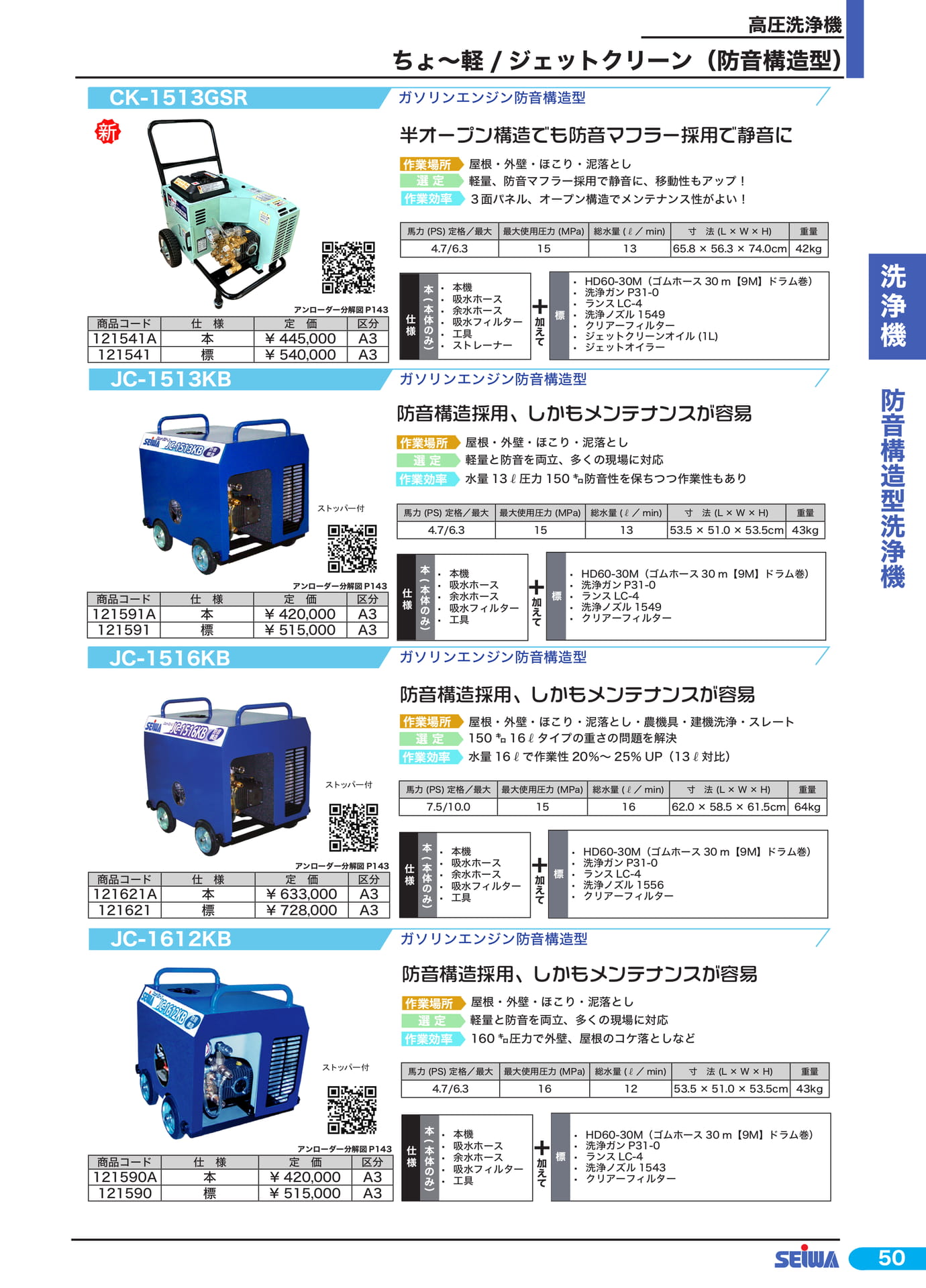 防音構造型高圧洗浄機(71ページ目)