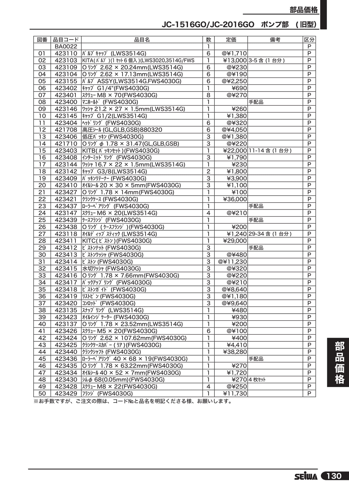 JC-1516GO ポンプ部(151ページ目)