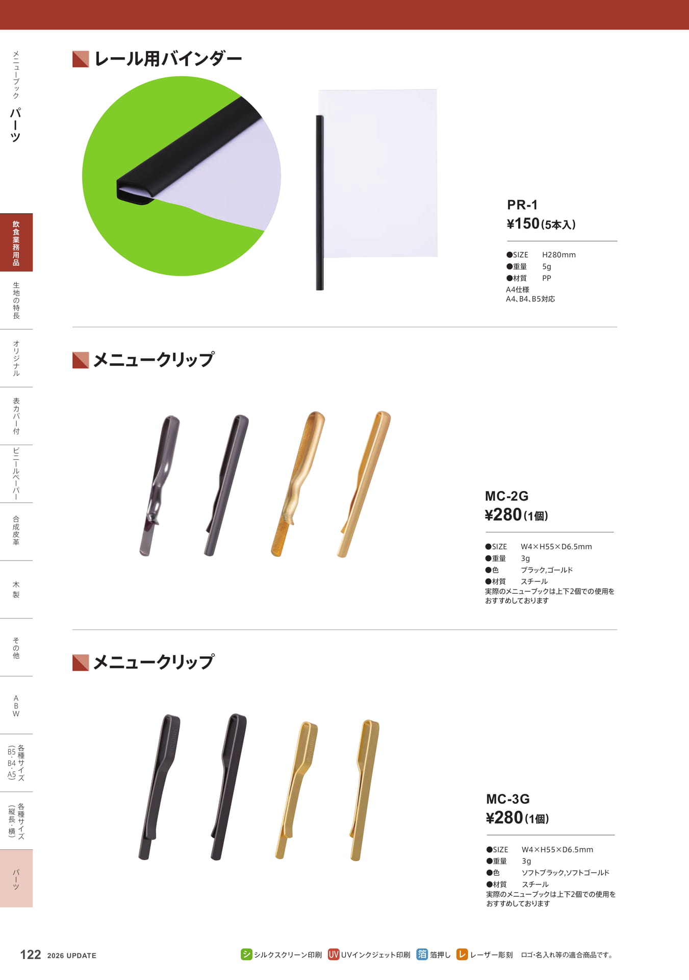レール用バインダー・パーツ(122ページ目)