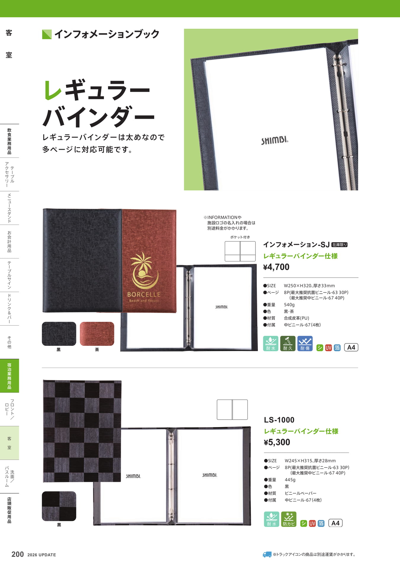 レギュラーバインダー(200ページ目)