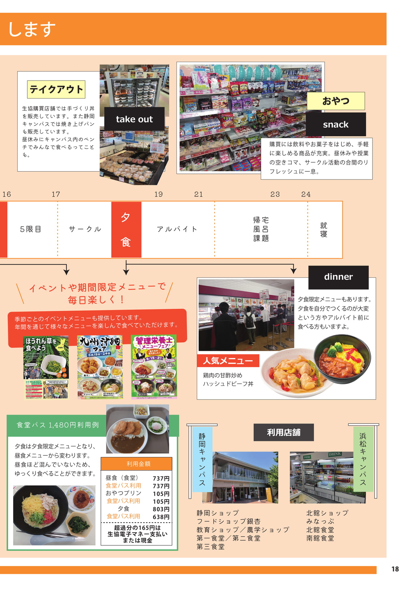食堂・店舗のご案内(19ページ目)