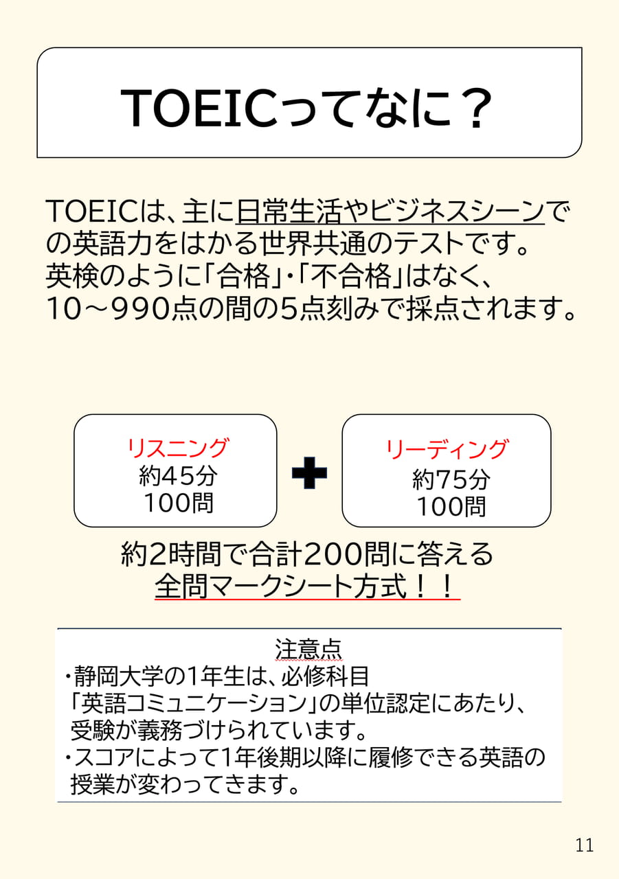 TOEICってなに?(11ページ目)