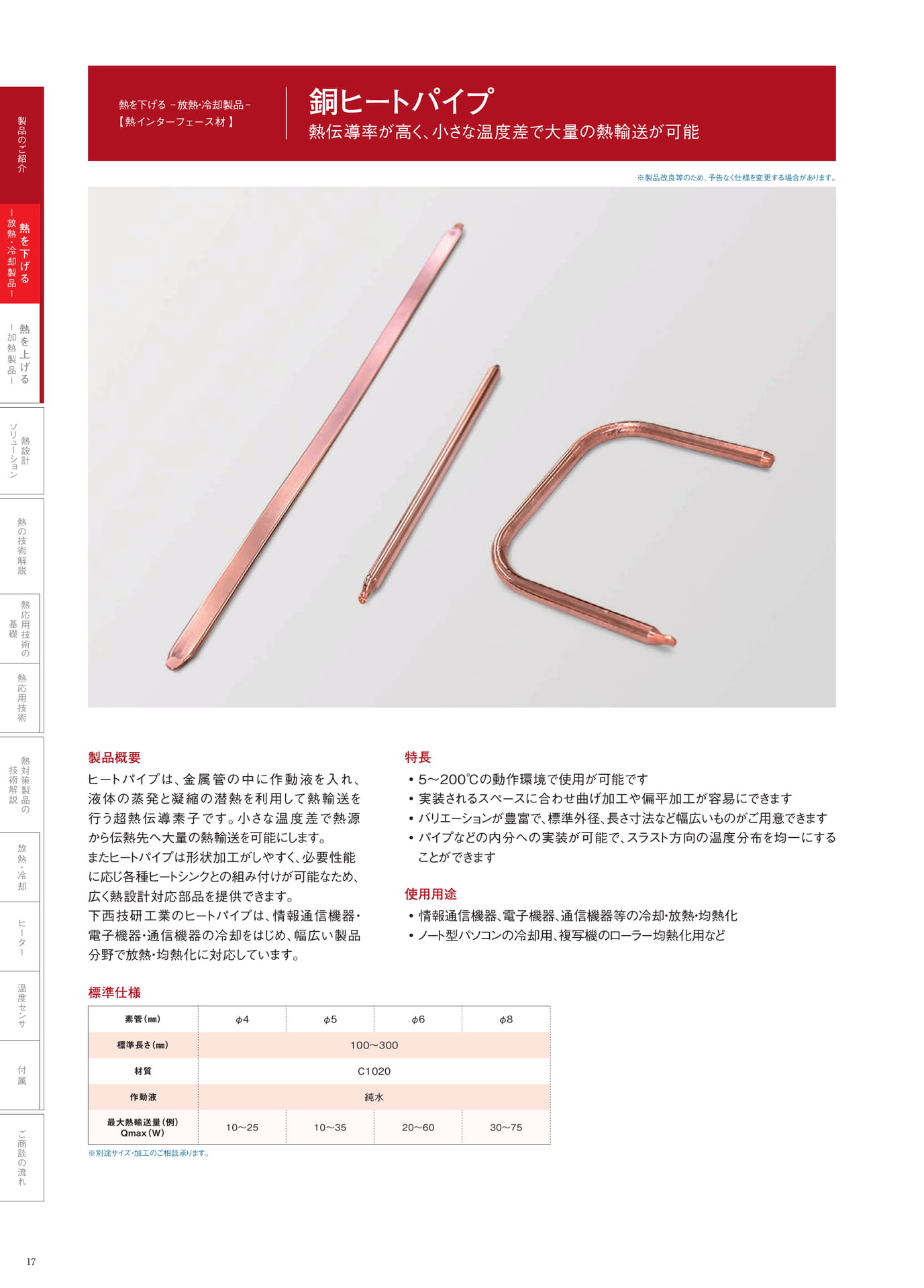 P.17　銅ヒートパイプ（18ページ目）