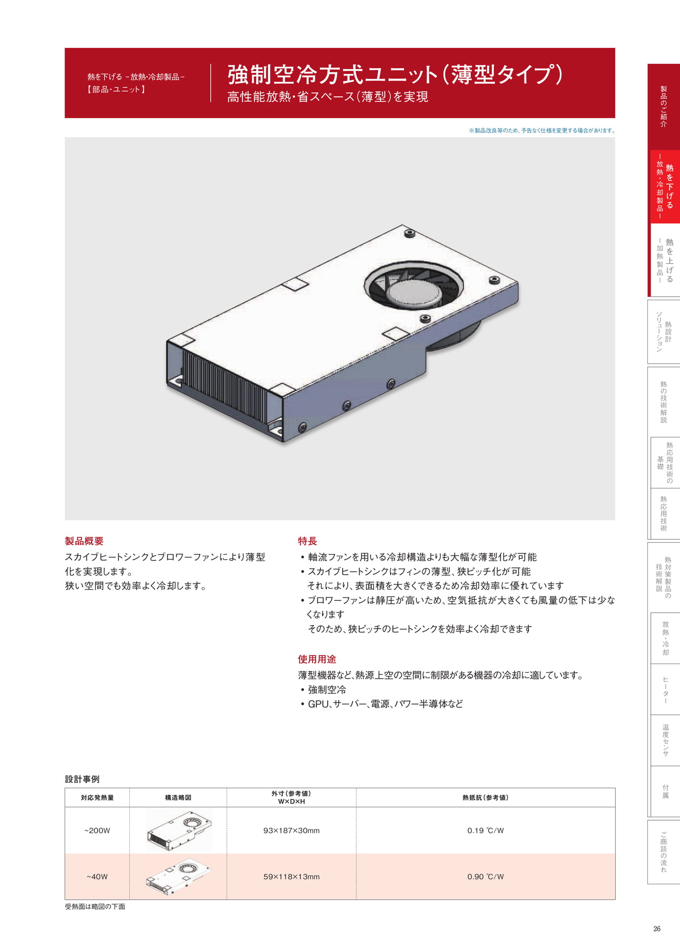 P.26　強制空冷方式ユニット（薄型タイプ）（27ページ目）