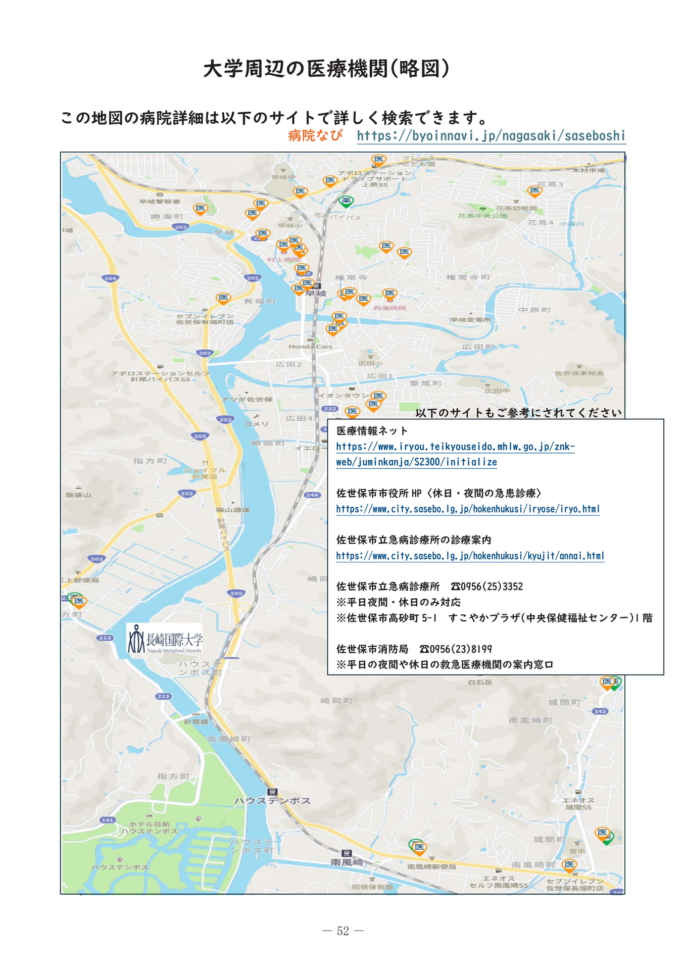 大学周辺の医療機関（56ページ目）