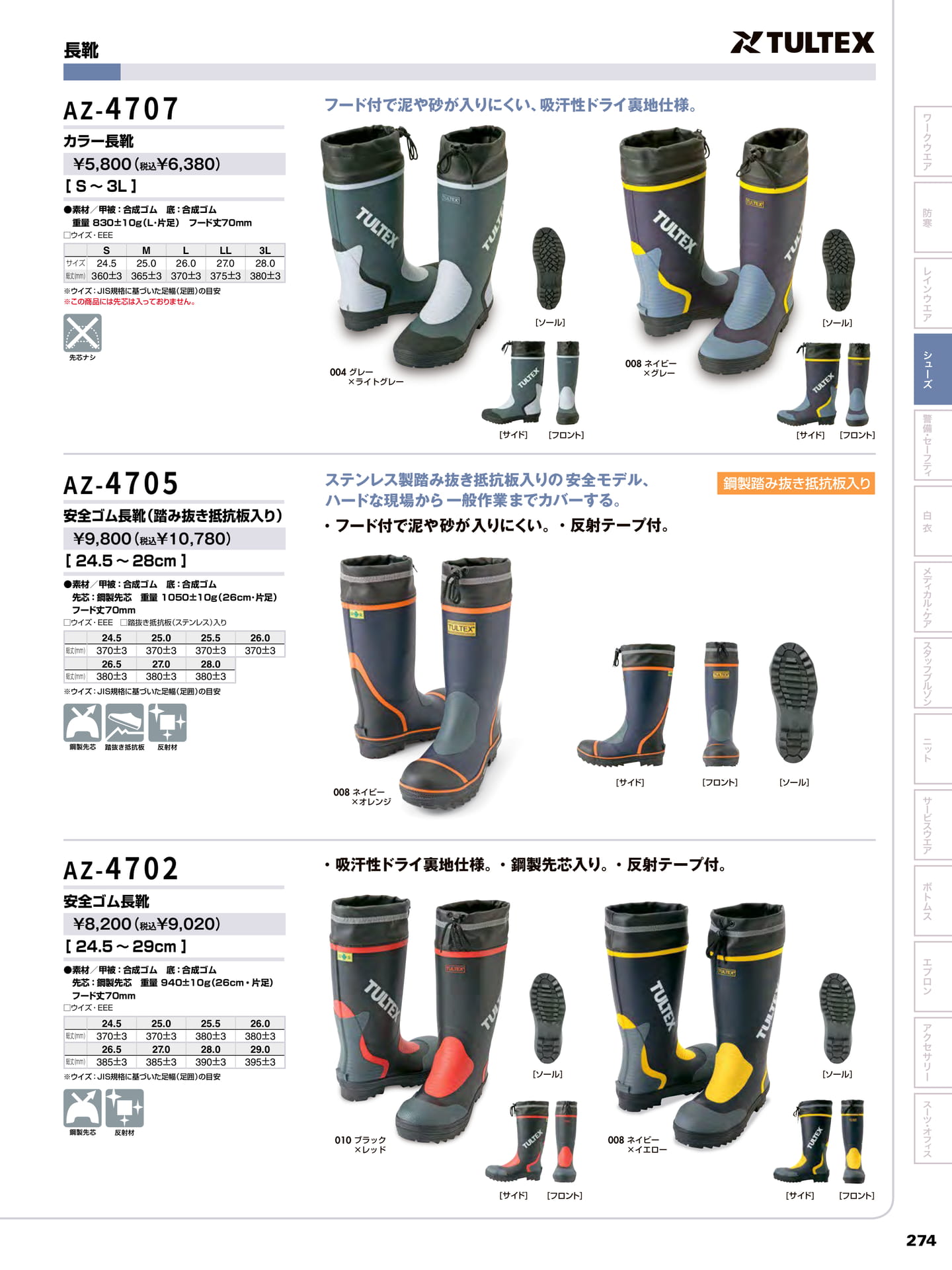 カラー長靴・安全長靴(275ページ目)