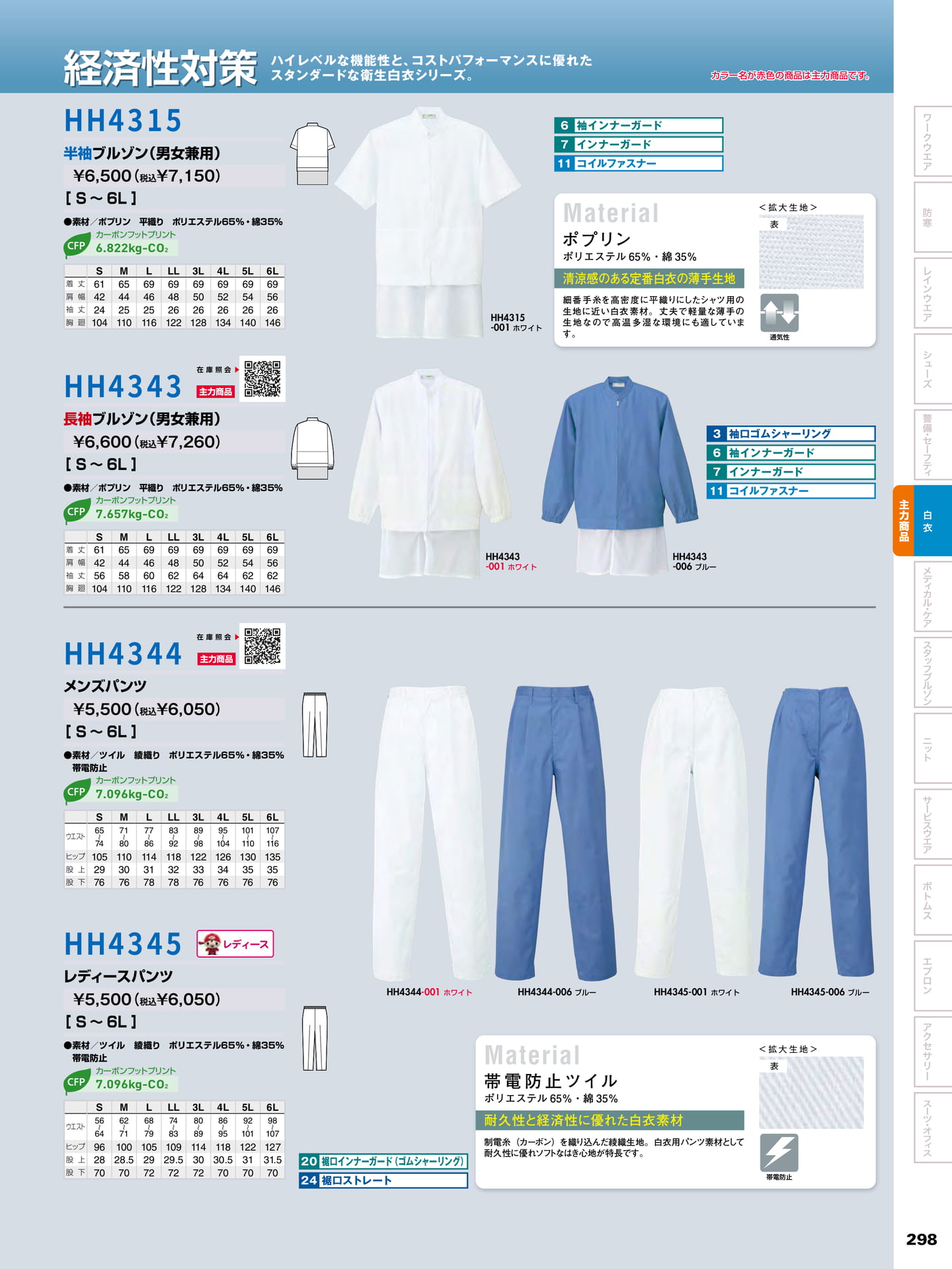 経済性対策 衛生白衣(299ページ目)