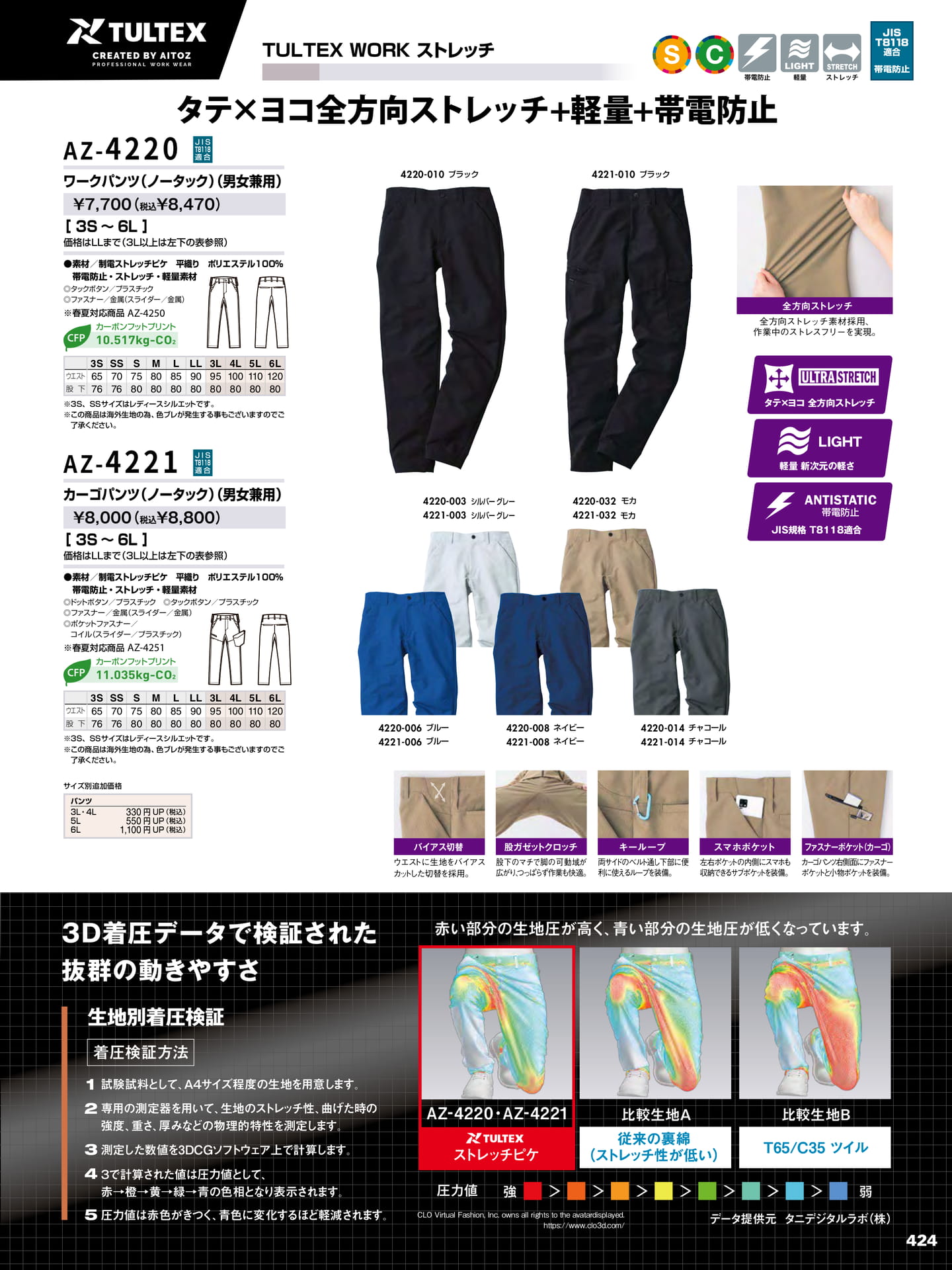 制電ストレッチパンツ(425ページ目)