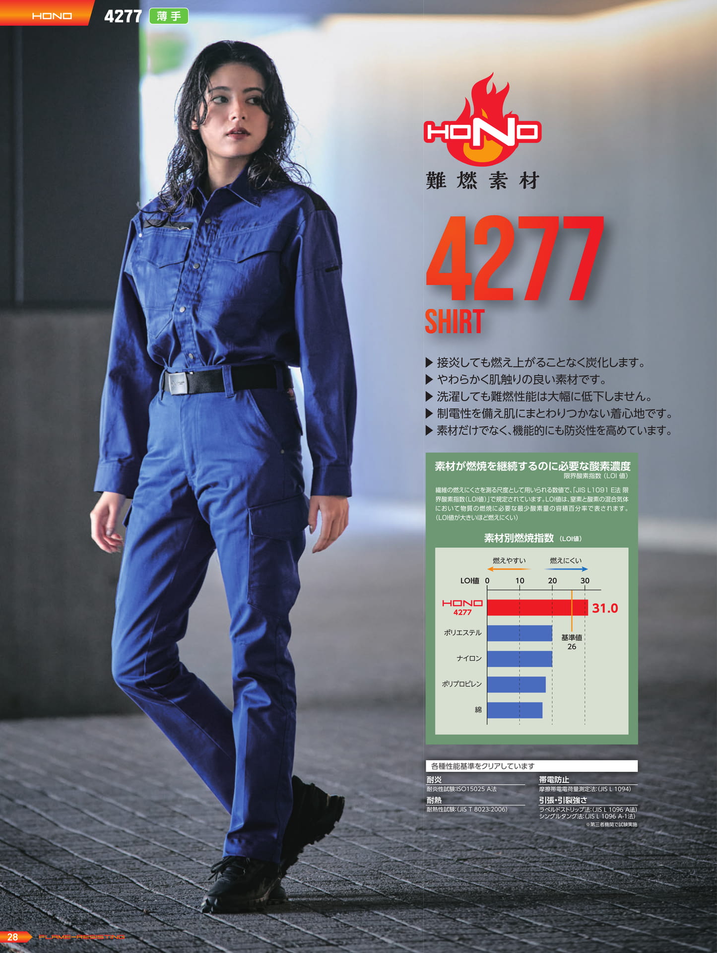4277 薄手難燃シャツ特徴(30ページ目)