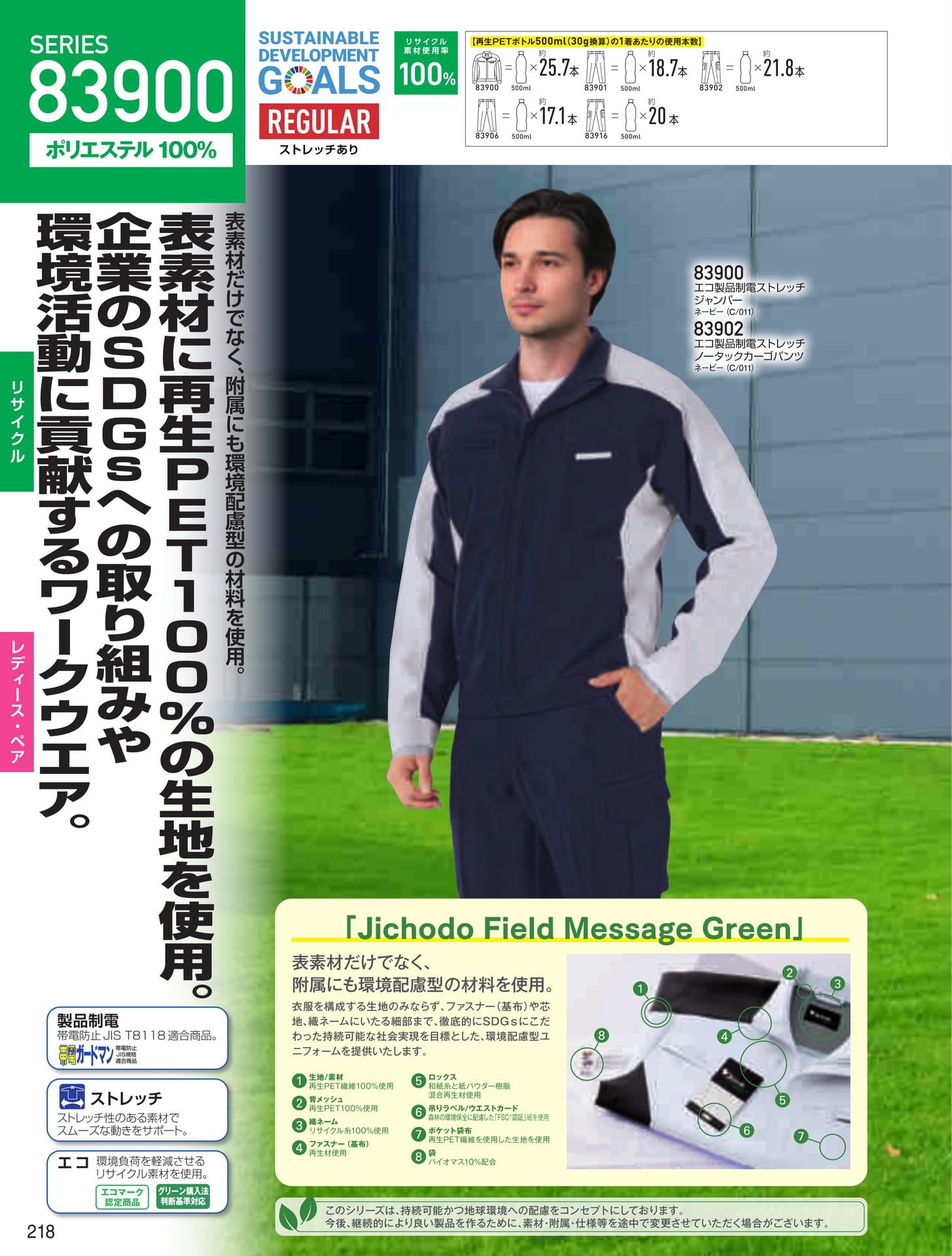 エコ製品制電ストレッチジャンパー(218ページ目)
