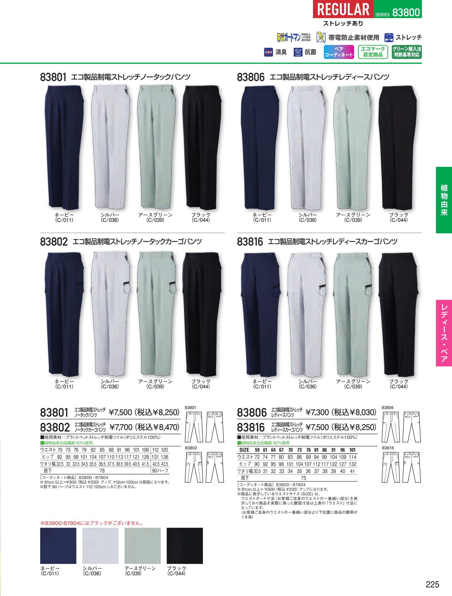 エコ製品制電パンツ(225ページ目)