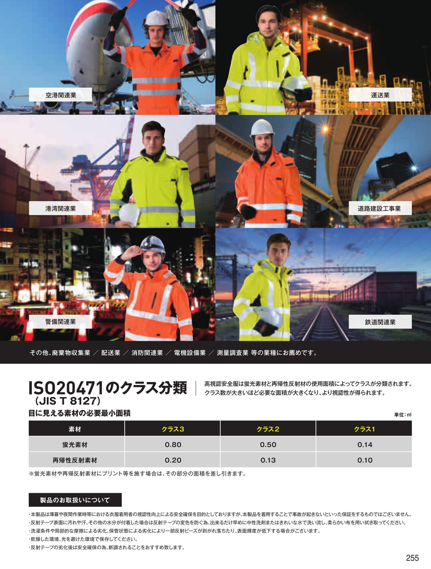 高視認性安全服の規格と着用例(255ページ目)