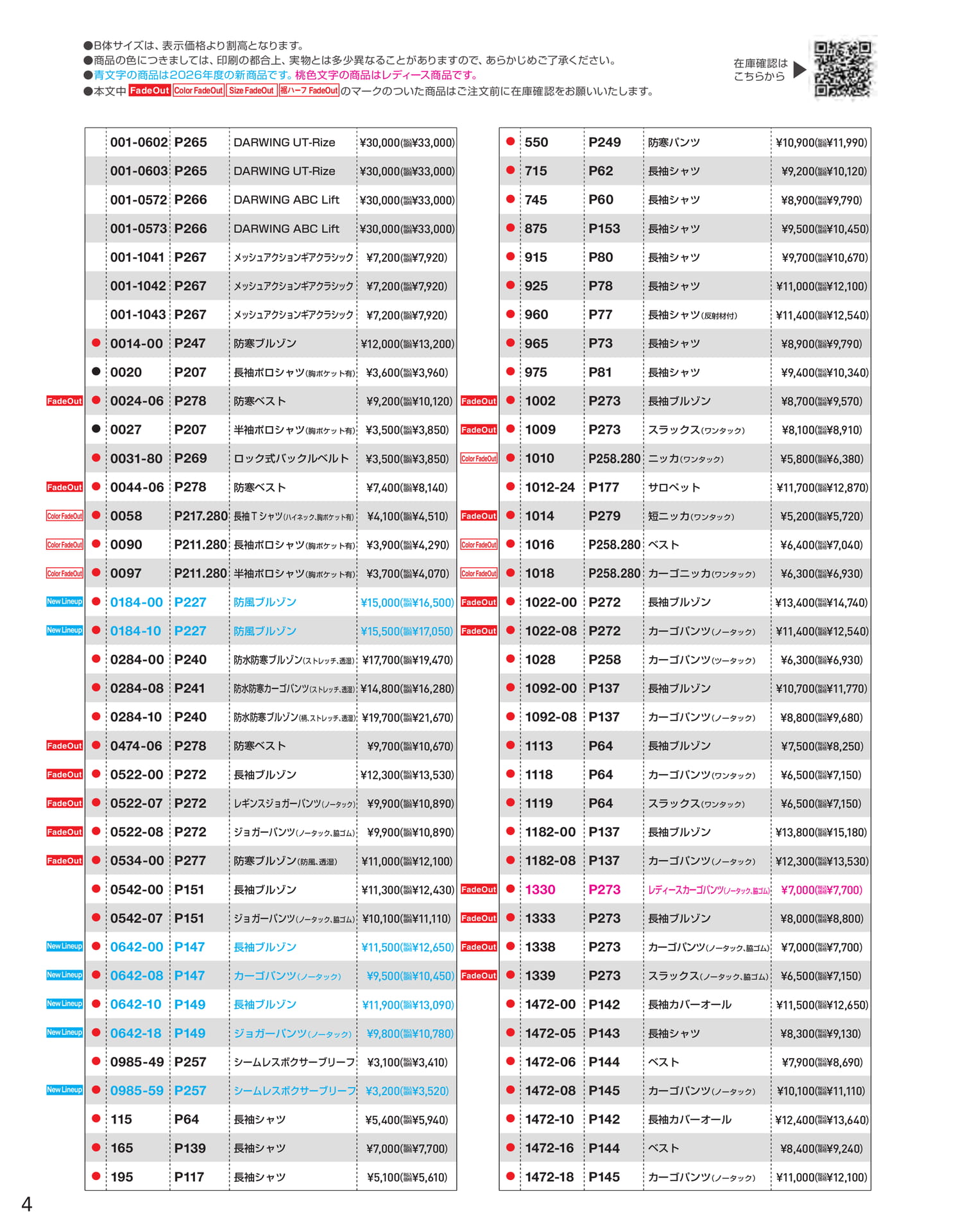 INDEX / 品番順(6ページ目)
