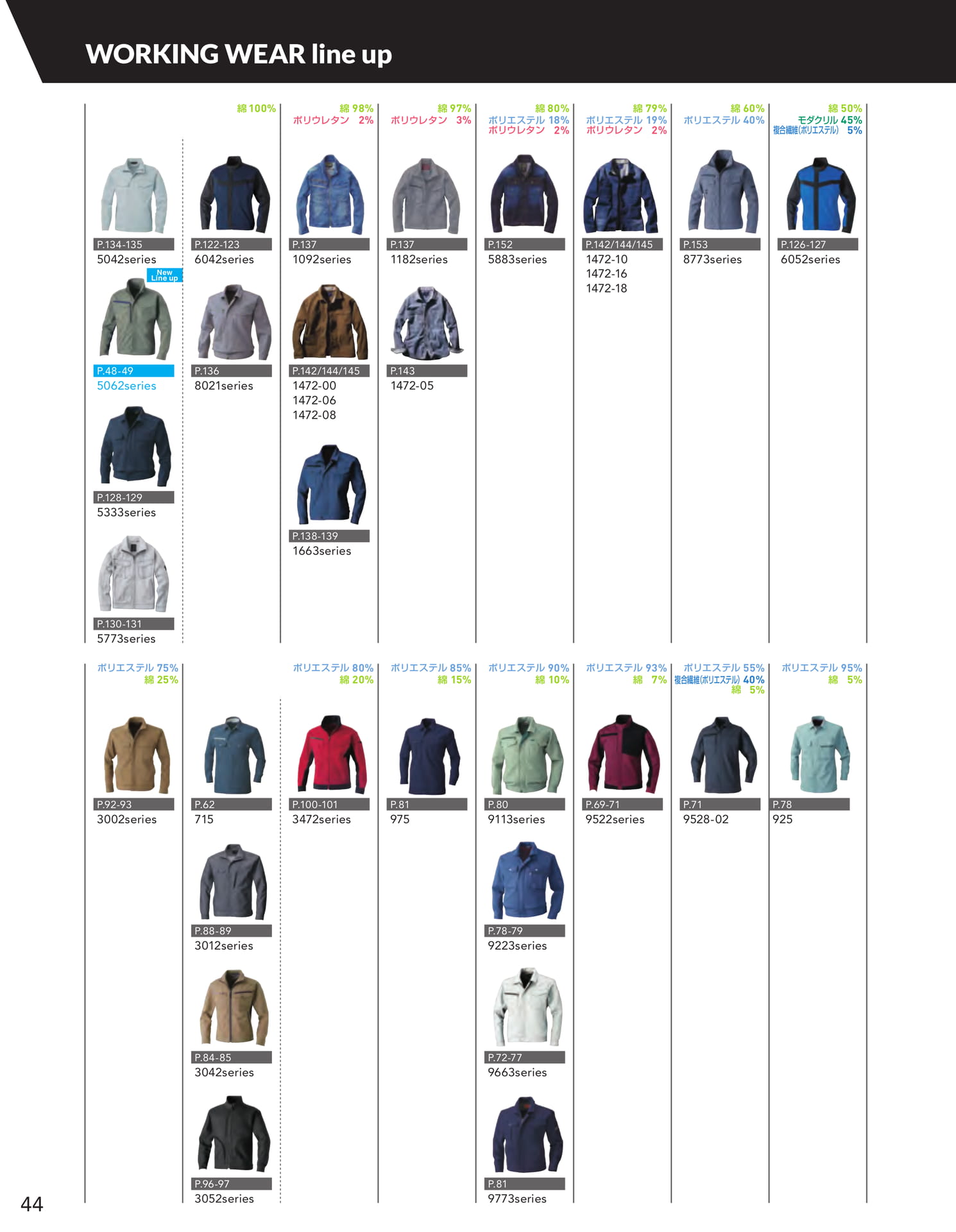WORKING WEAR line up(46ページ目)