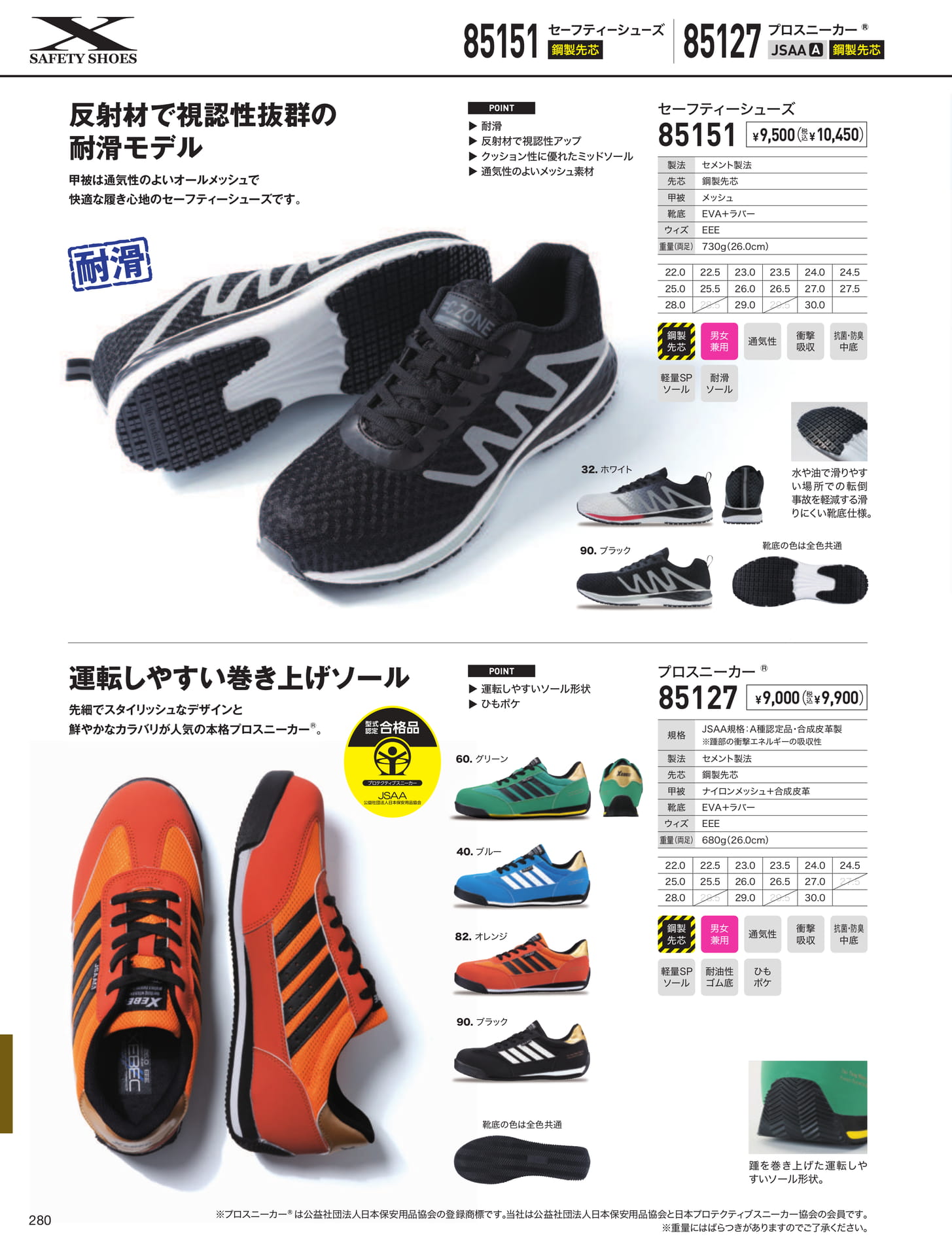 セーフティーシューズ(メッシュ)（280ページ目）