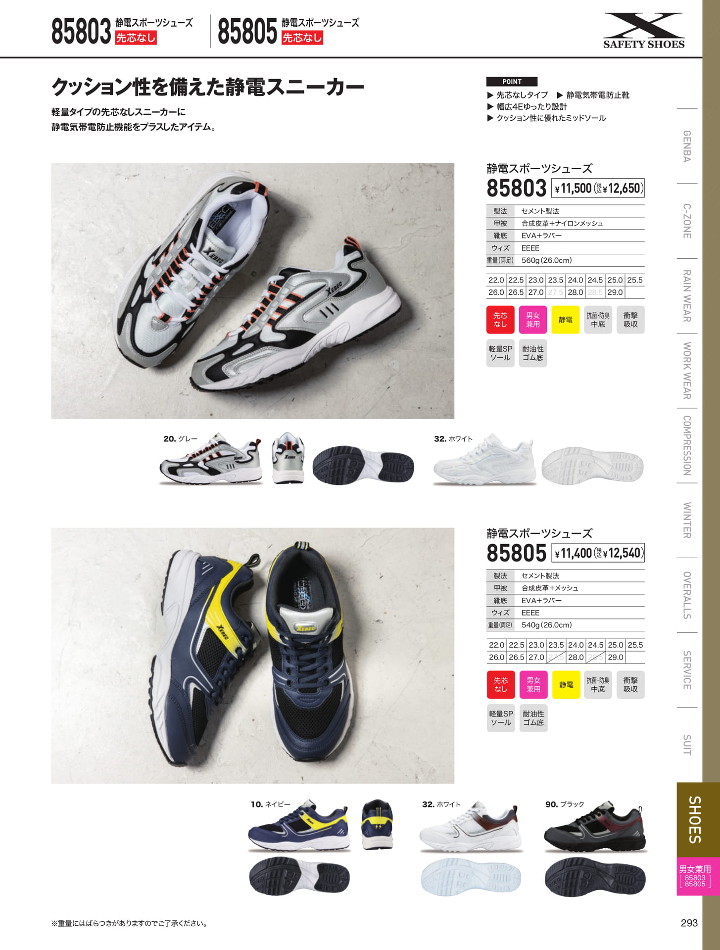 静電スポーツシューズ（293ページ目）