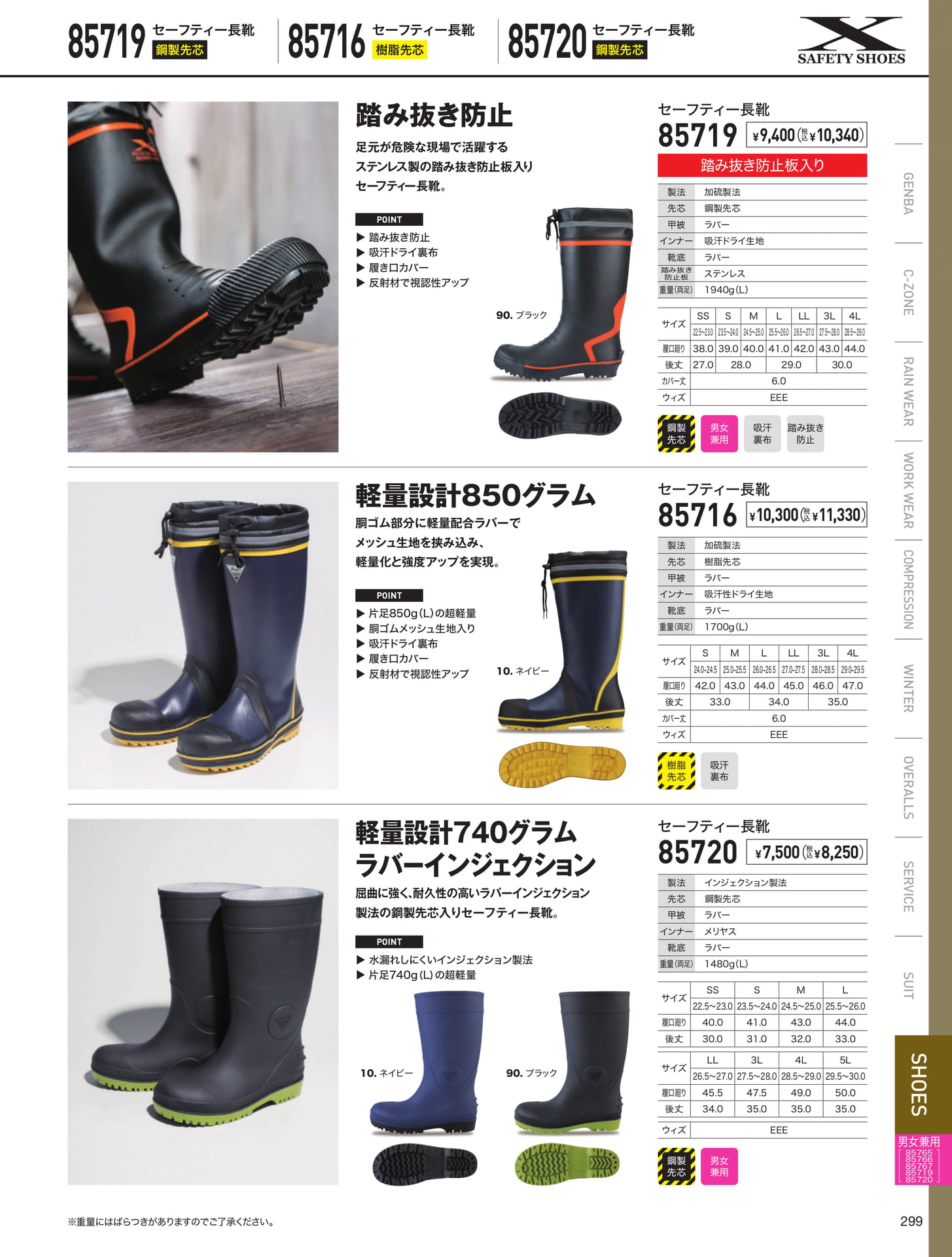 セーフティー長靴（299ページ目）