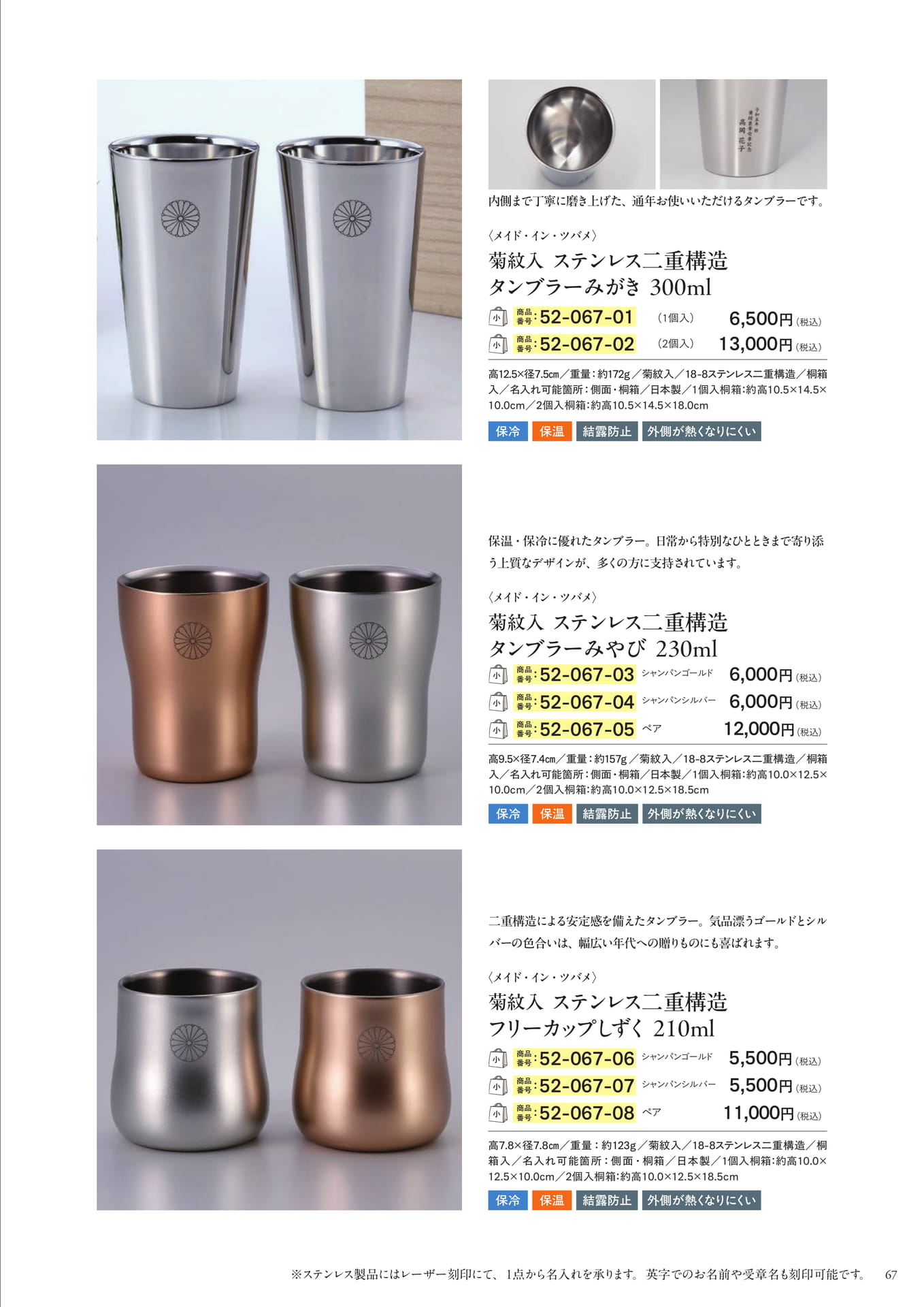 メイド・イン・ツバメ ステンレス・銅タンブラー(69ページ目)