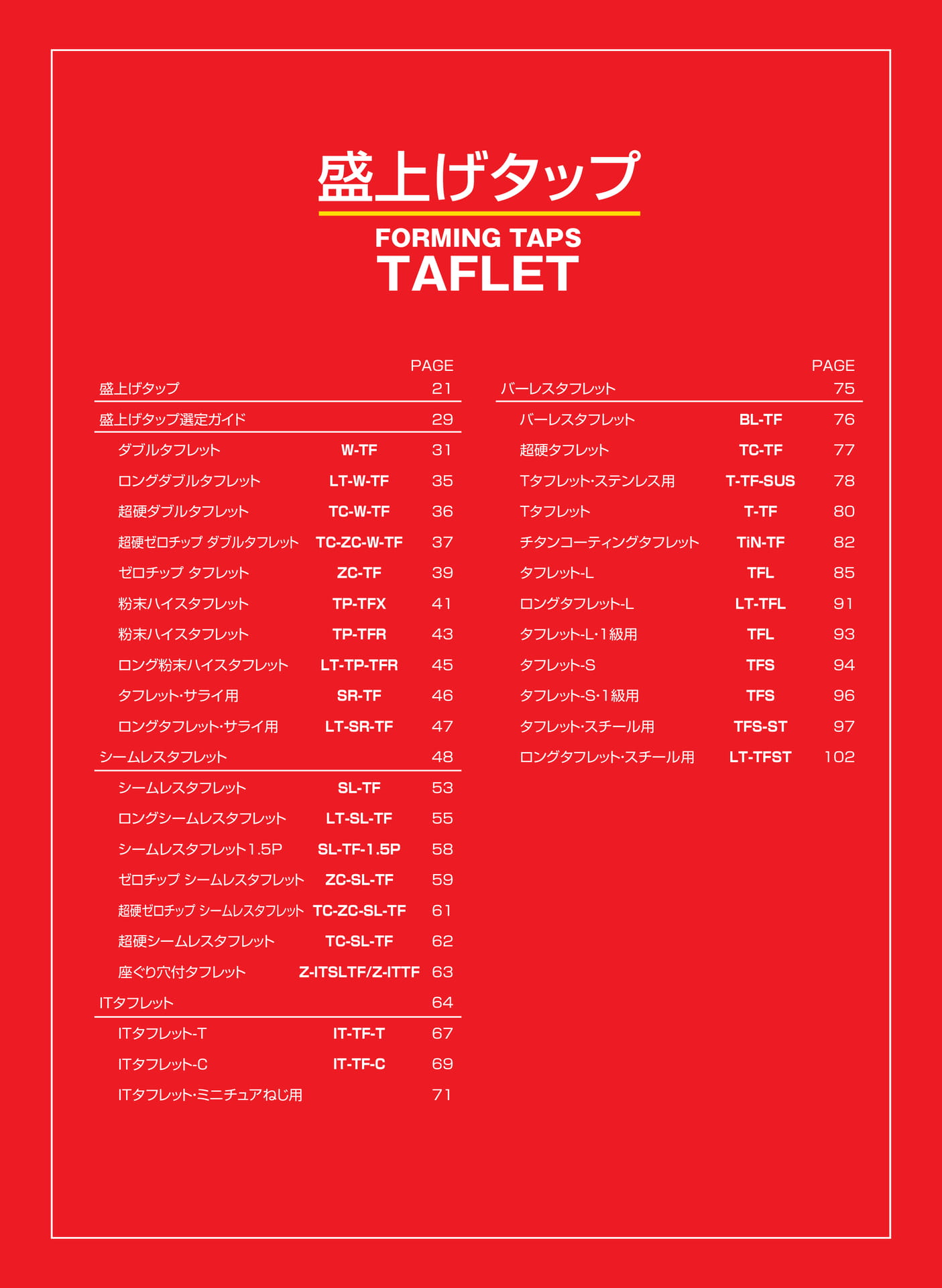 ページ20　盛上げタップ目次（21ページ目）