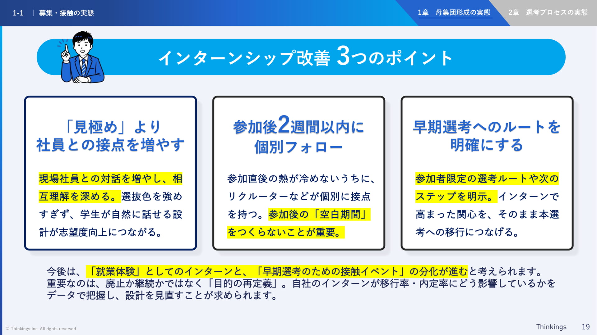 インターンシップ改善3つのポイント(19ページ目)