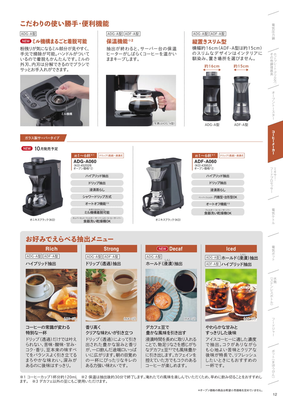 コーヒーメーカーの機能と使い方(13ページ目)
