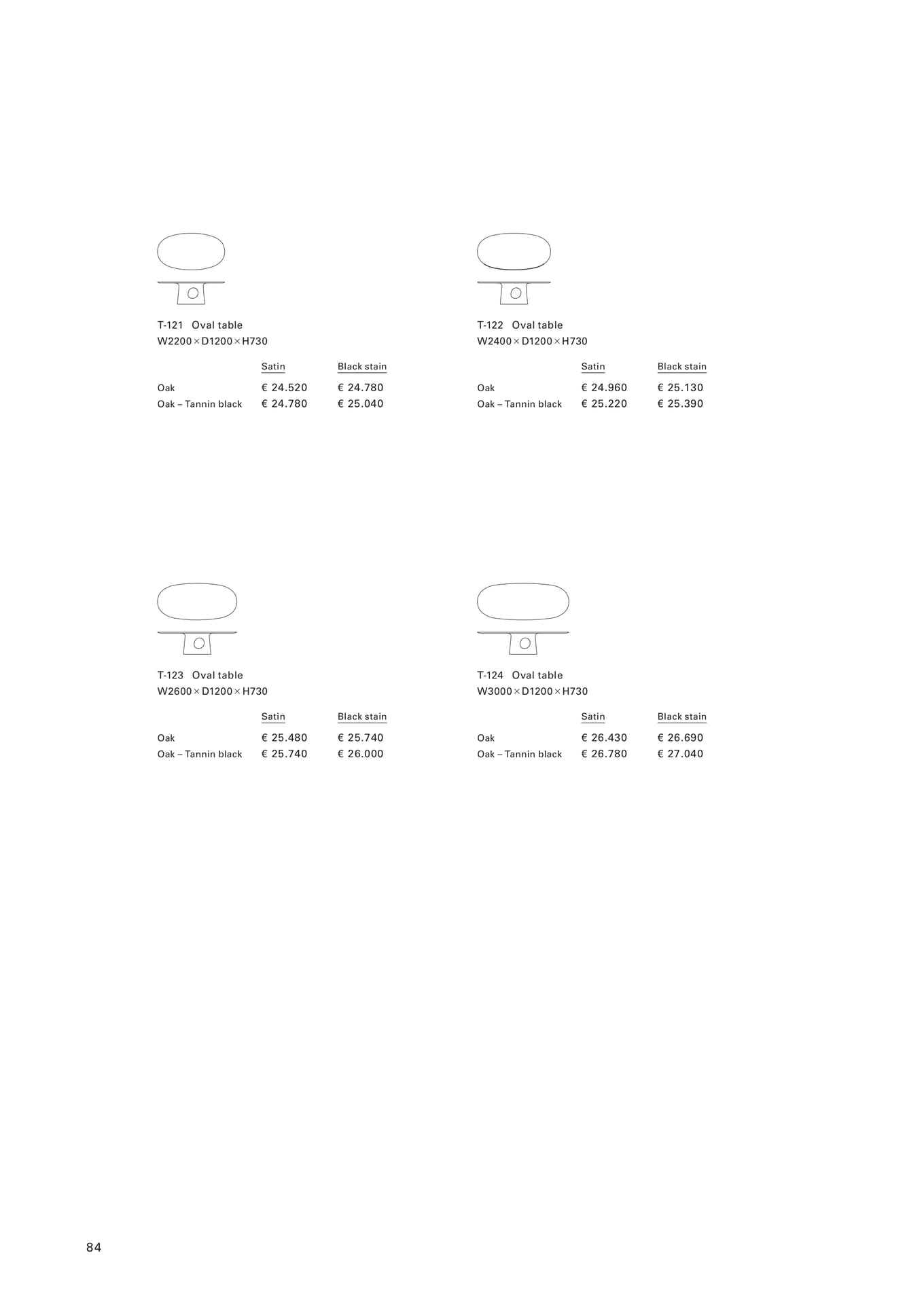 T-121 - T-124 Oval tables(86ページ目)