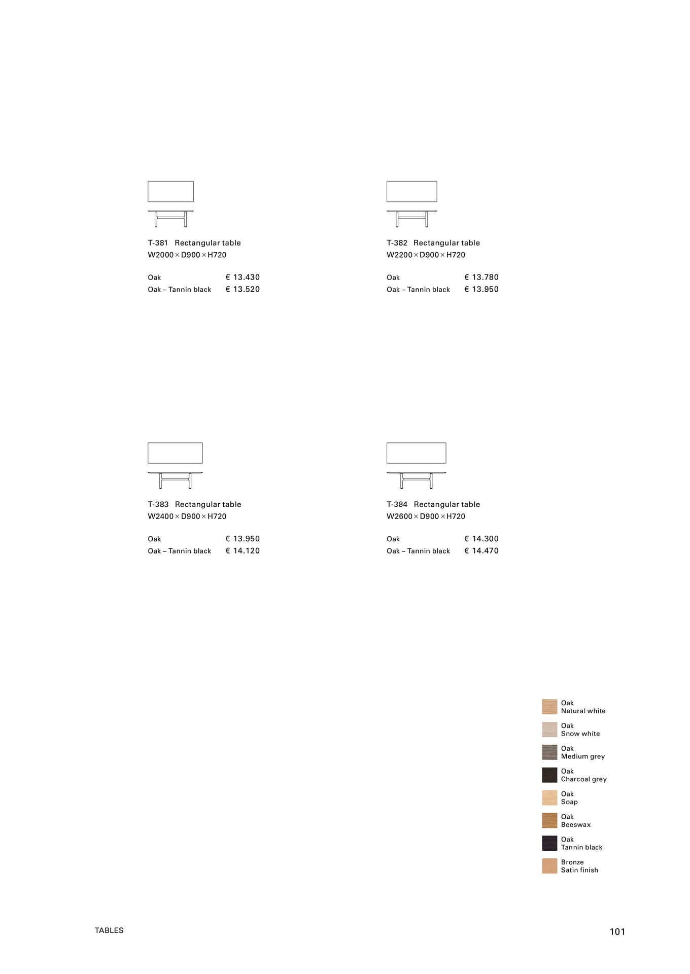 Rectangular table T-381-384（103ページ目）