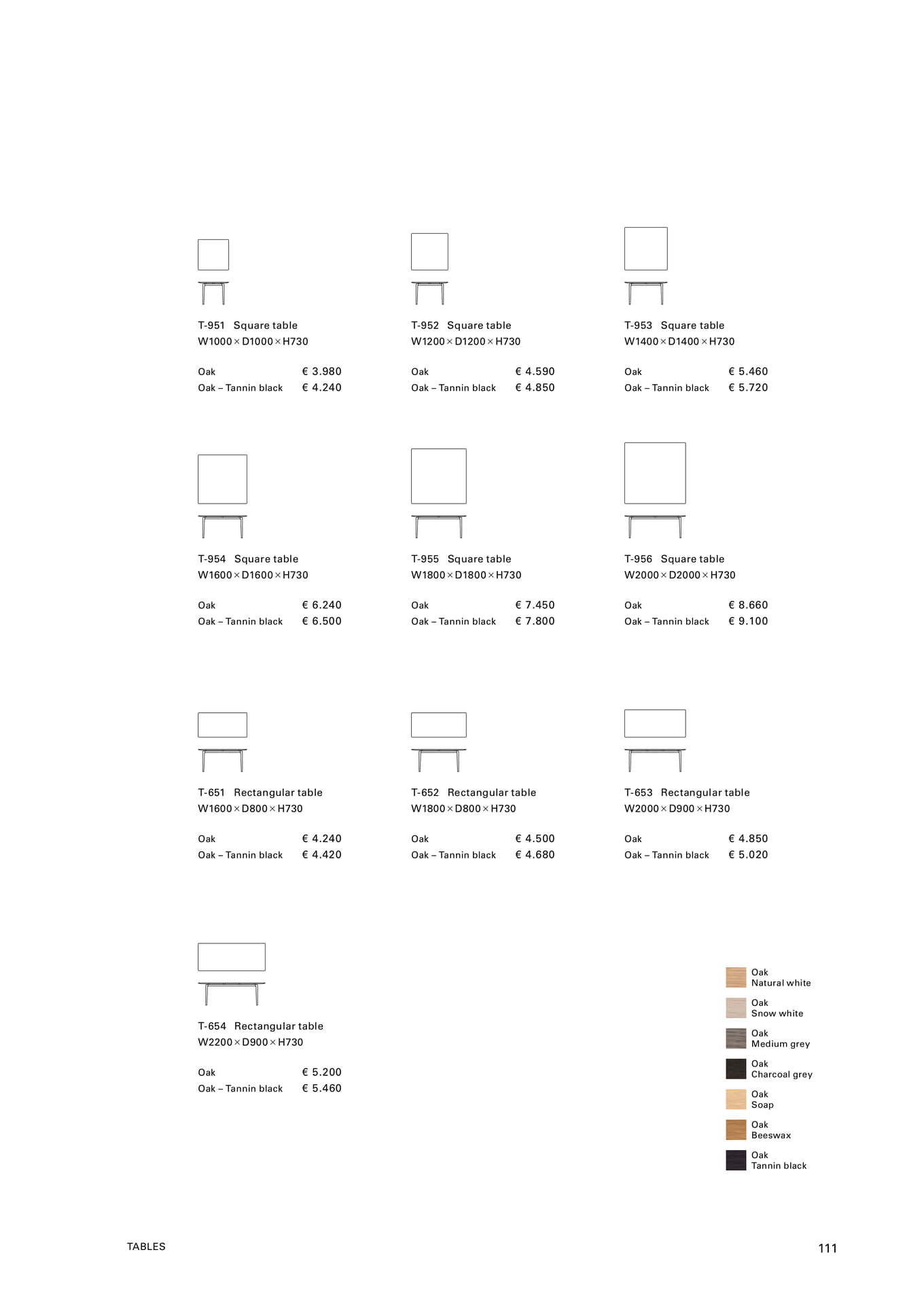 Square & Rectangular tables（113ページ目）
