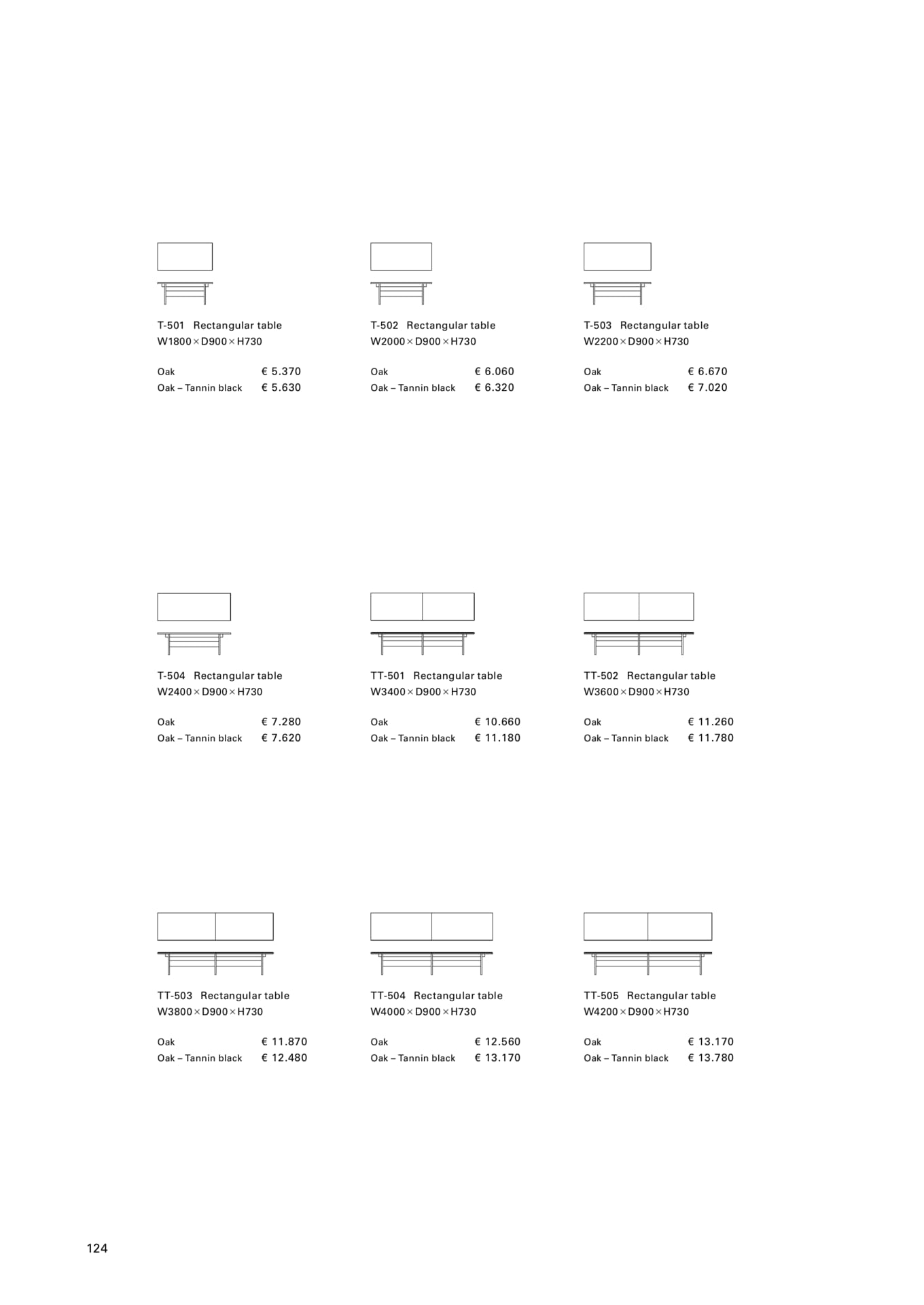 Rectangular table T-501-505（126ページ目）