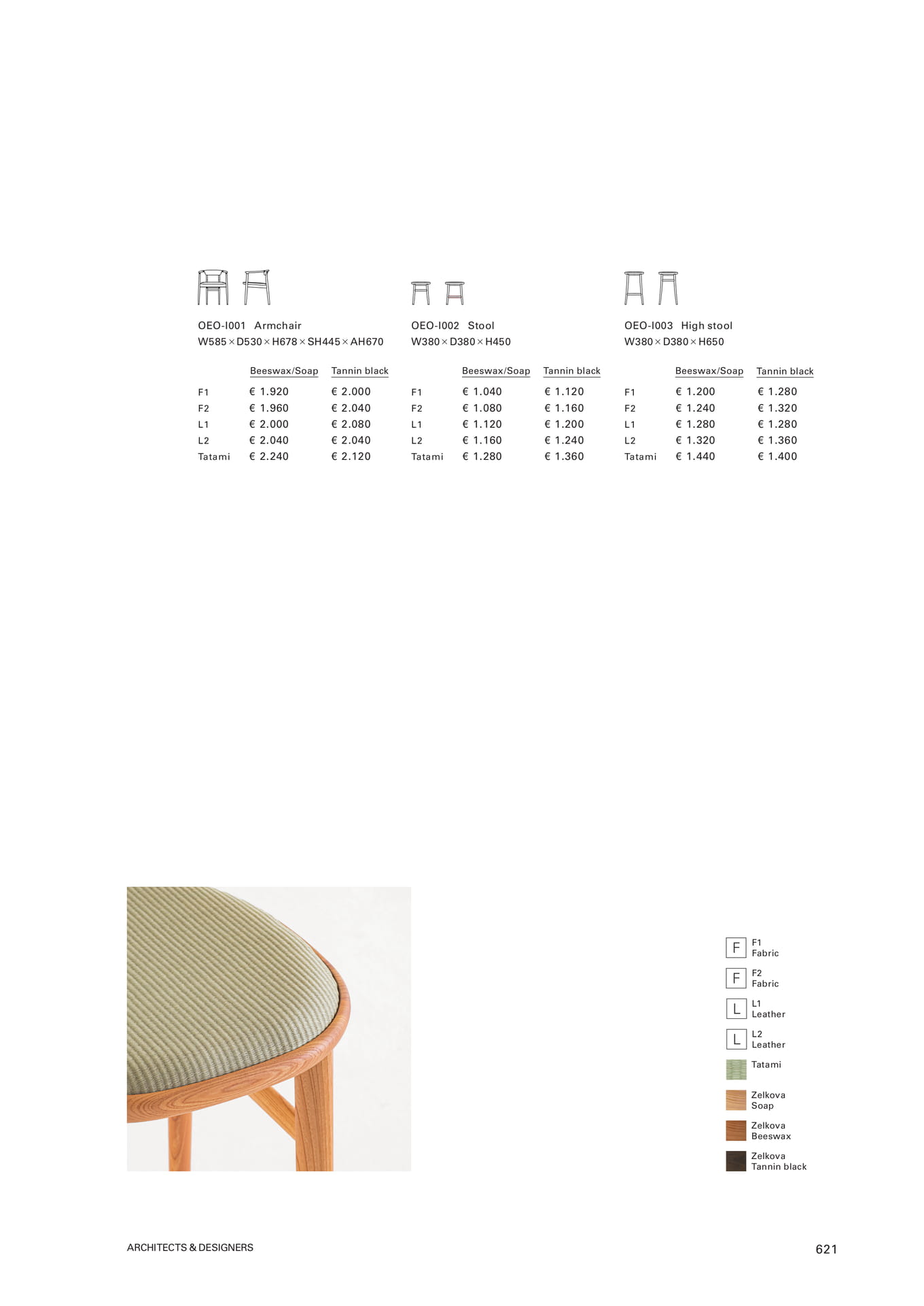 Armchair and stools(623ページ目)