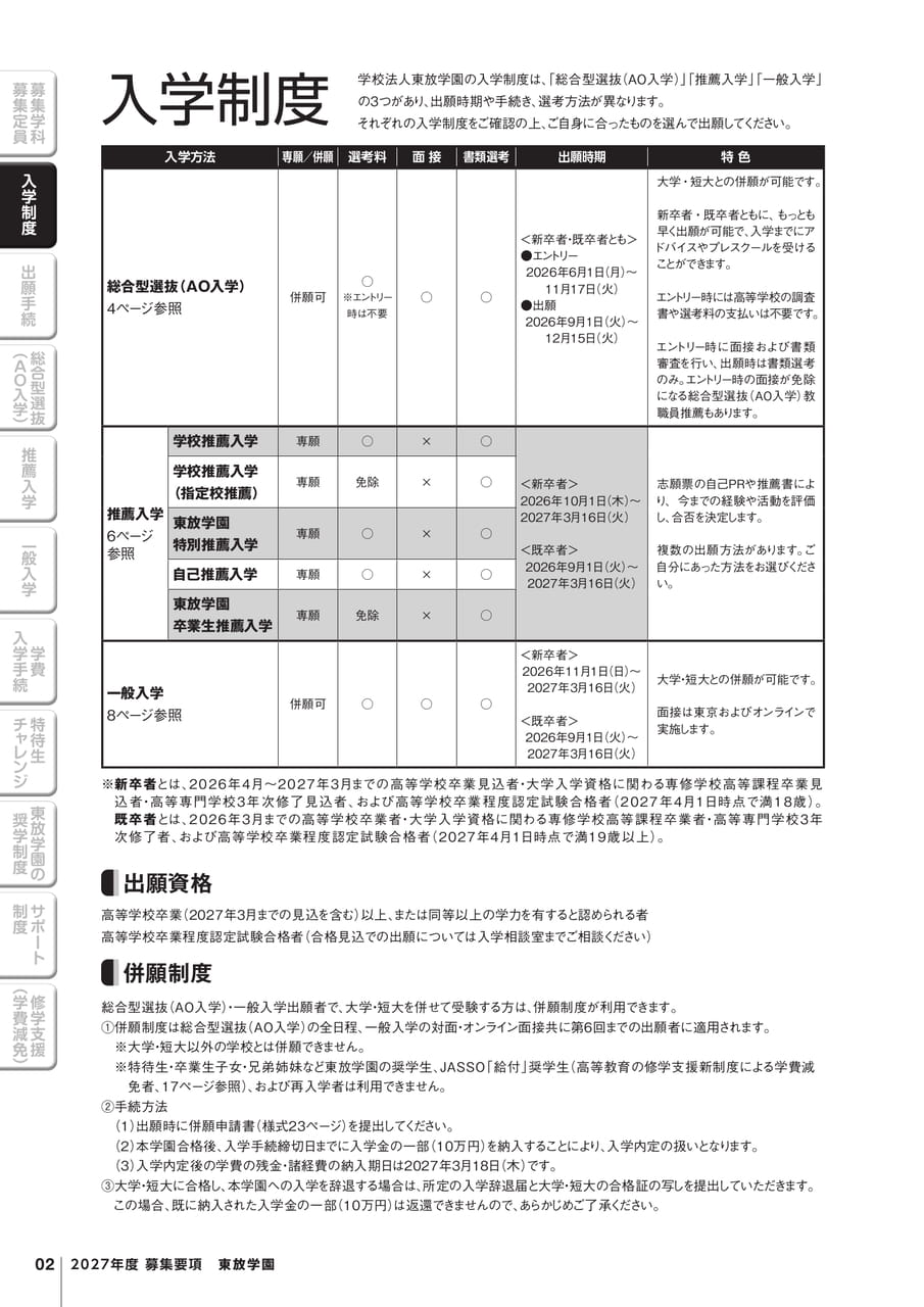 入学制度（4ページ目）