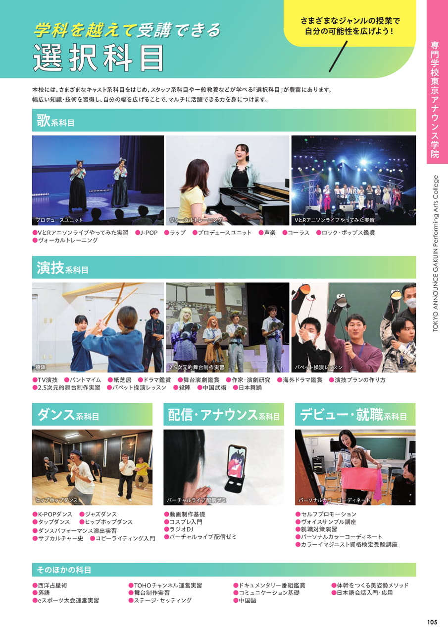学科を超えて受講できる選択科目（107ページ目）
