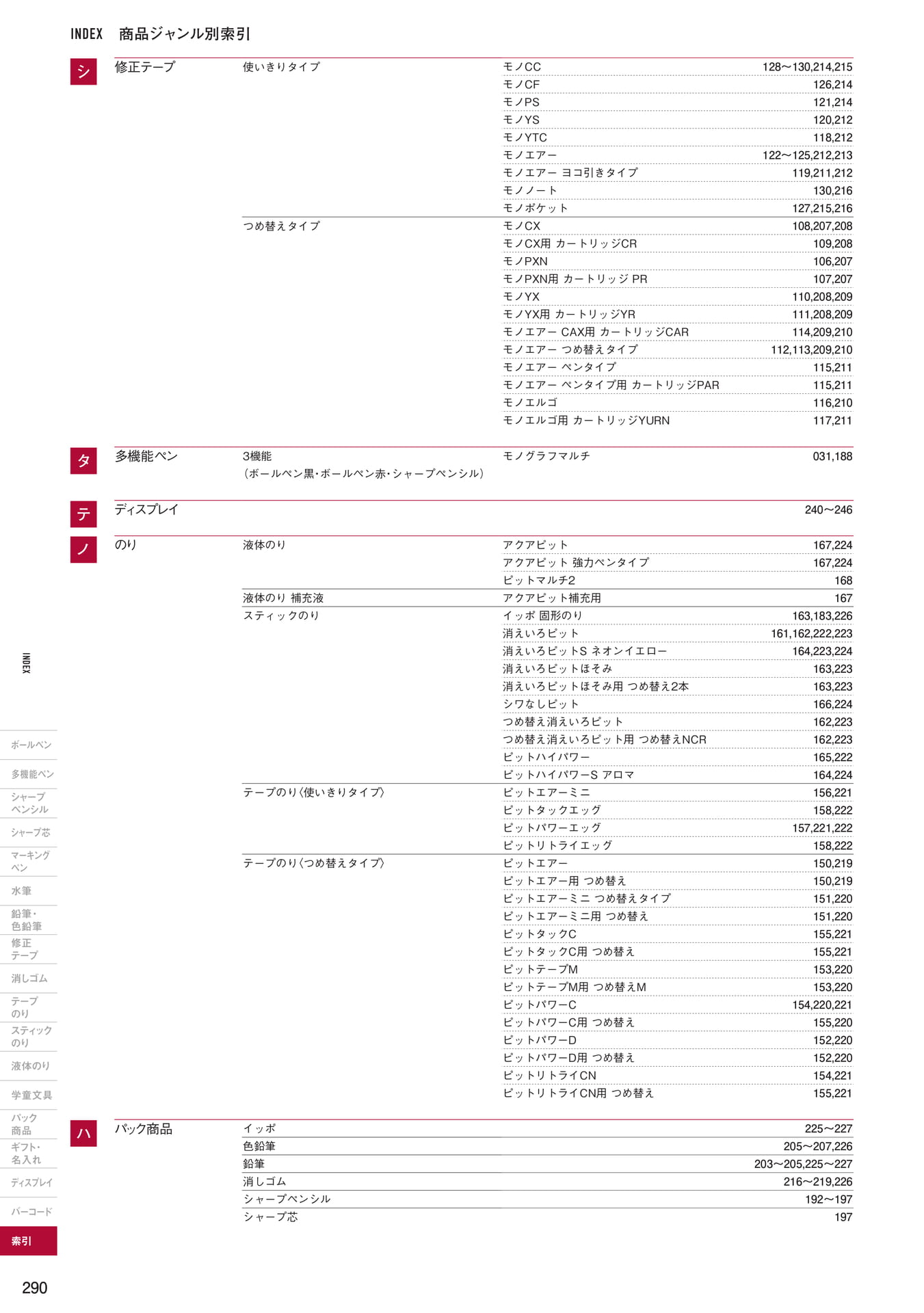 P290_商品ジャンル別索引(292ページ目)